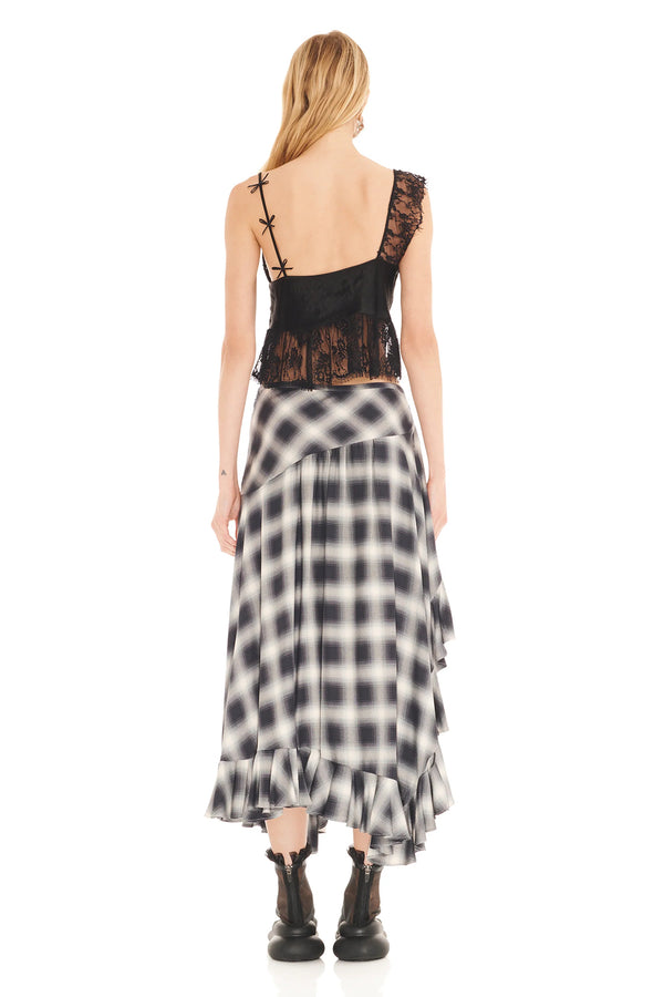 Florist Skirt - Fog Plaid
