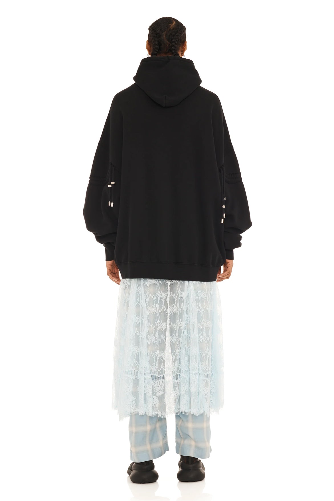 Rhinestone Burst Hoodie - Black
