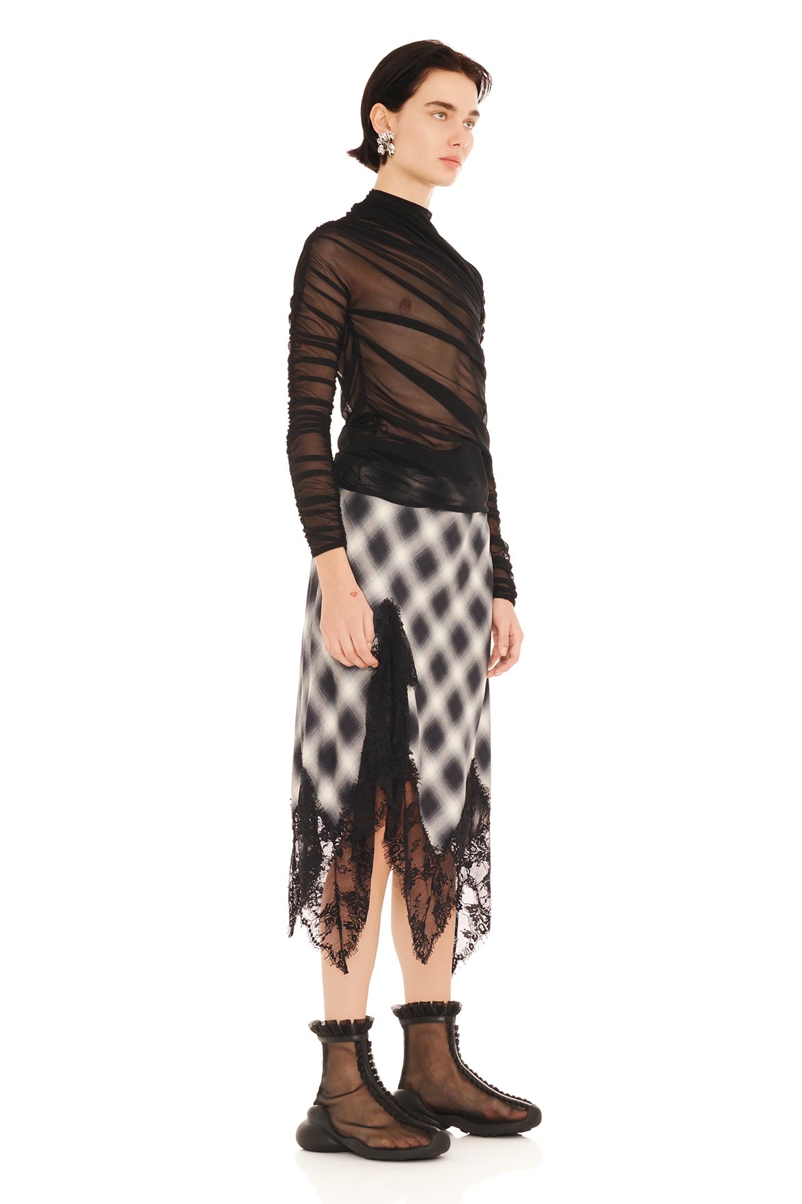 Waterlily Skirt - Fog Plaid