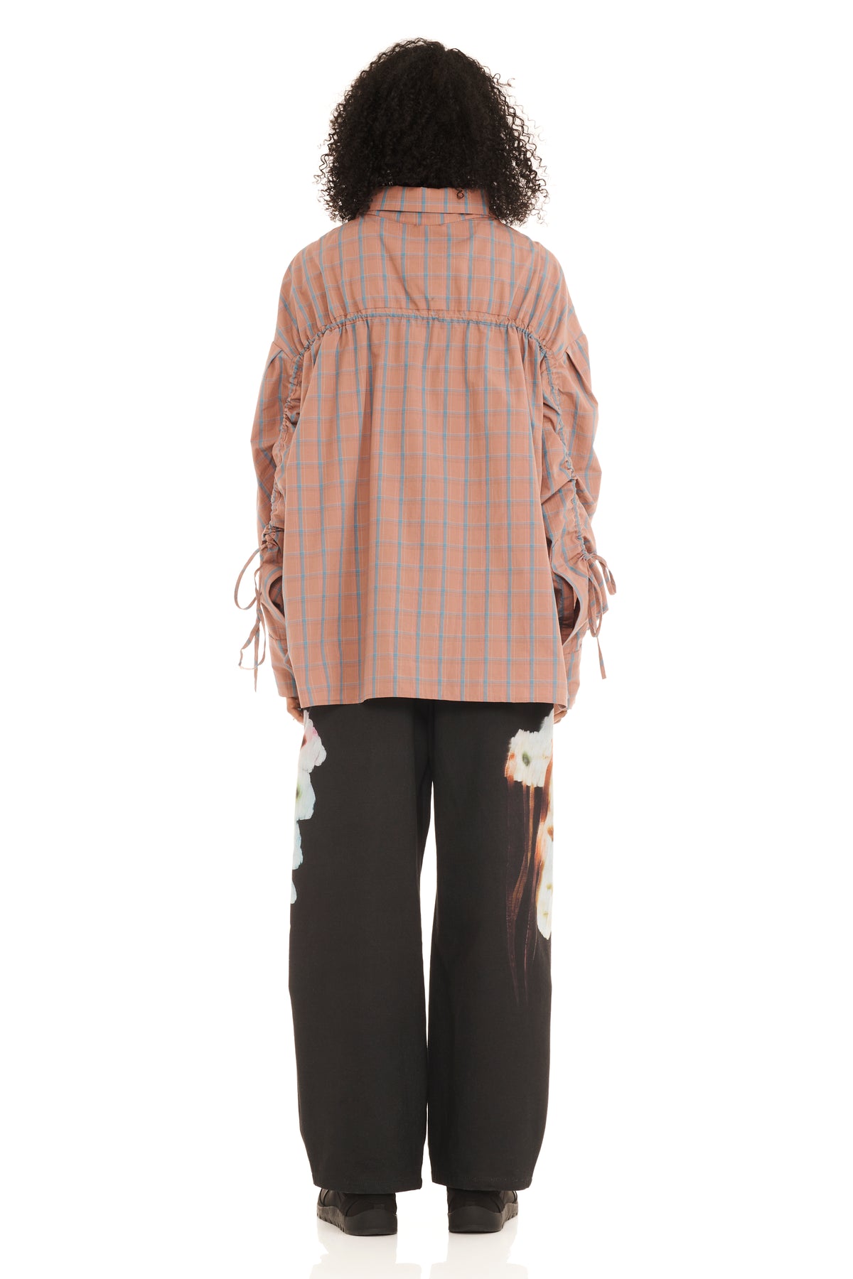 Chason Scrunch Shirt - Mauve Plaid