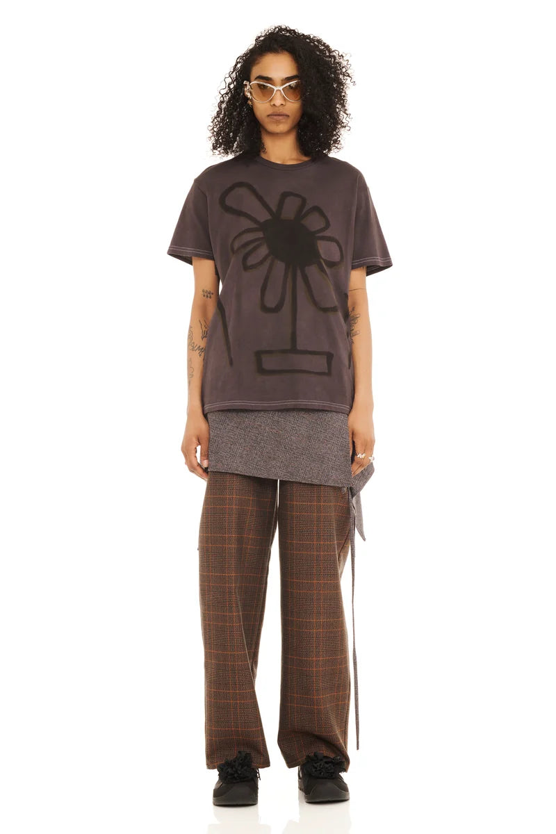 Painted Tee - Dark Charcoal Flower Pot