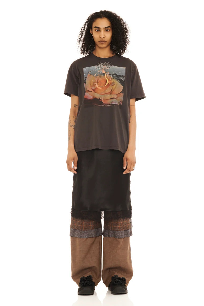 Rhinestone Graphic Tee - Charcoal Intentions