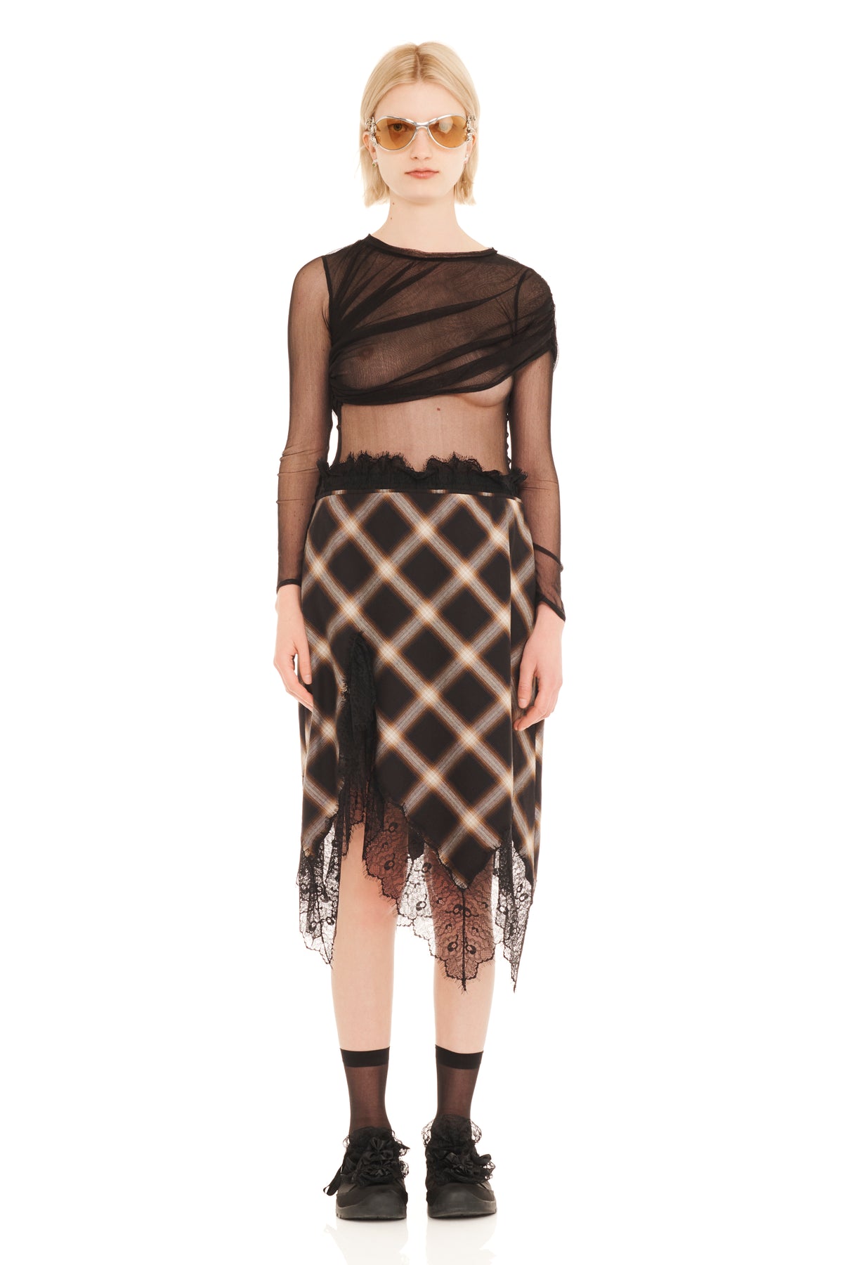 Waterlily Skirt - Black Plaid