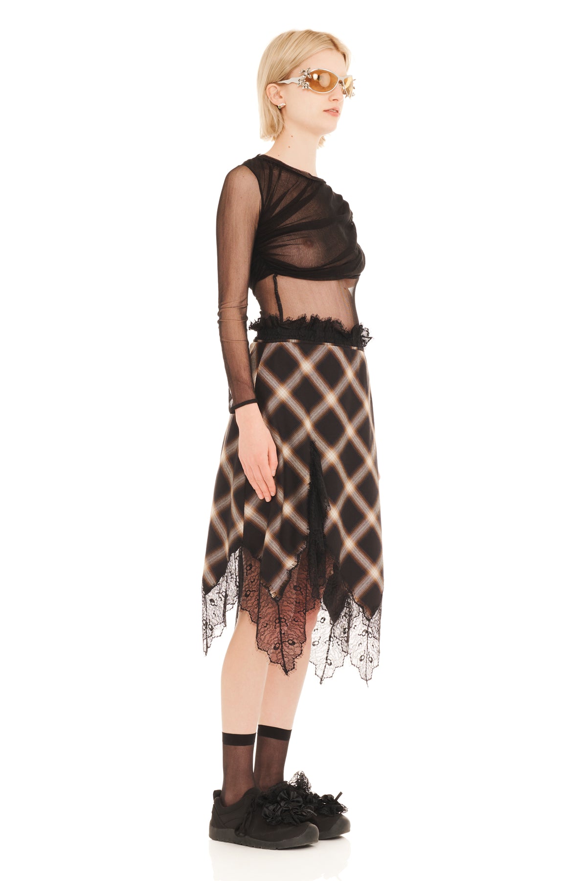 Waterlily Skirt - Black Plaid