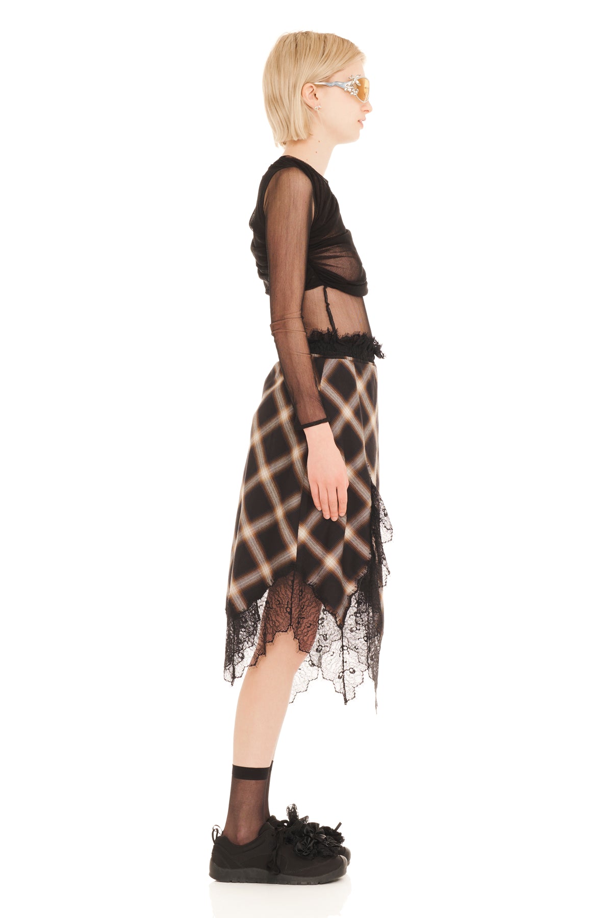 Waterlily Skirt - Black Plaid