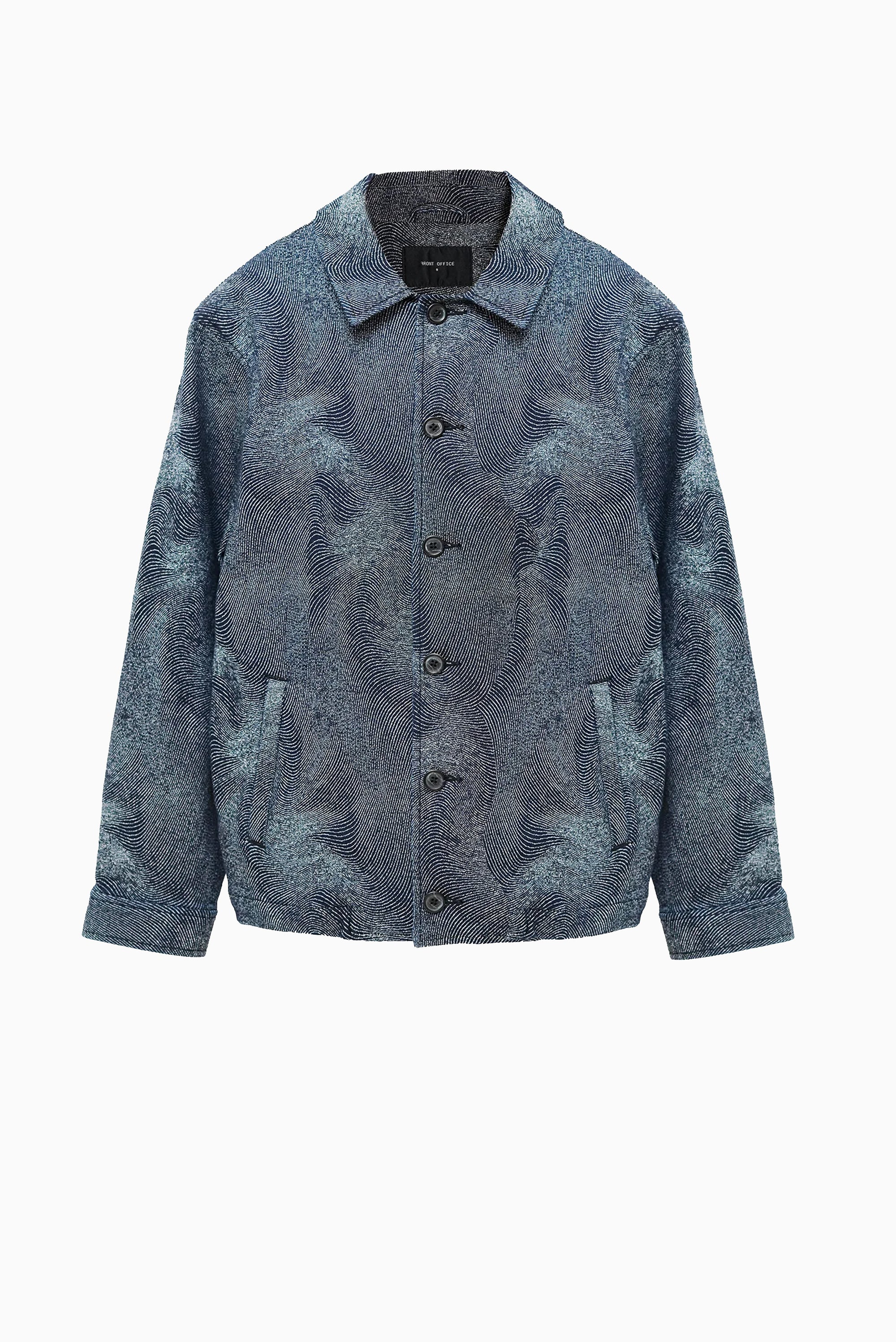 FRONT OFFICE Fingerprint Denim Jacket - Blue