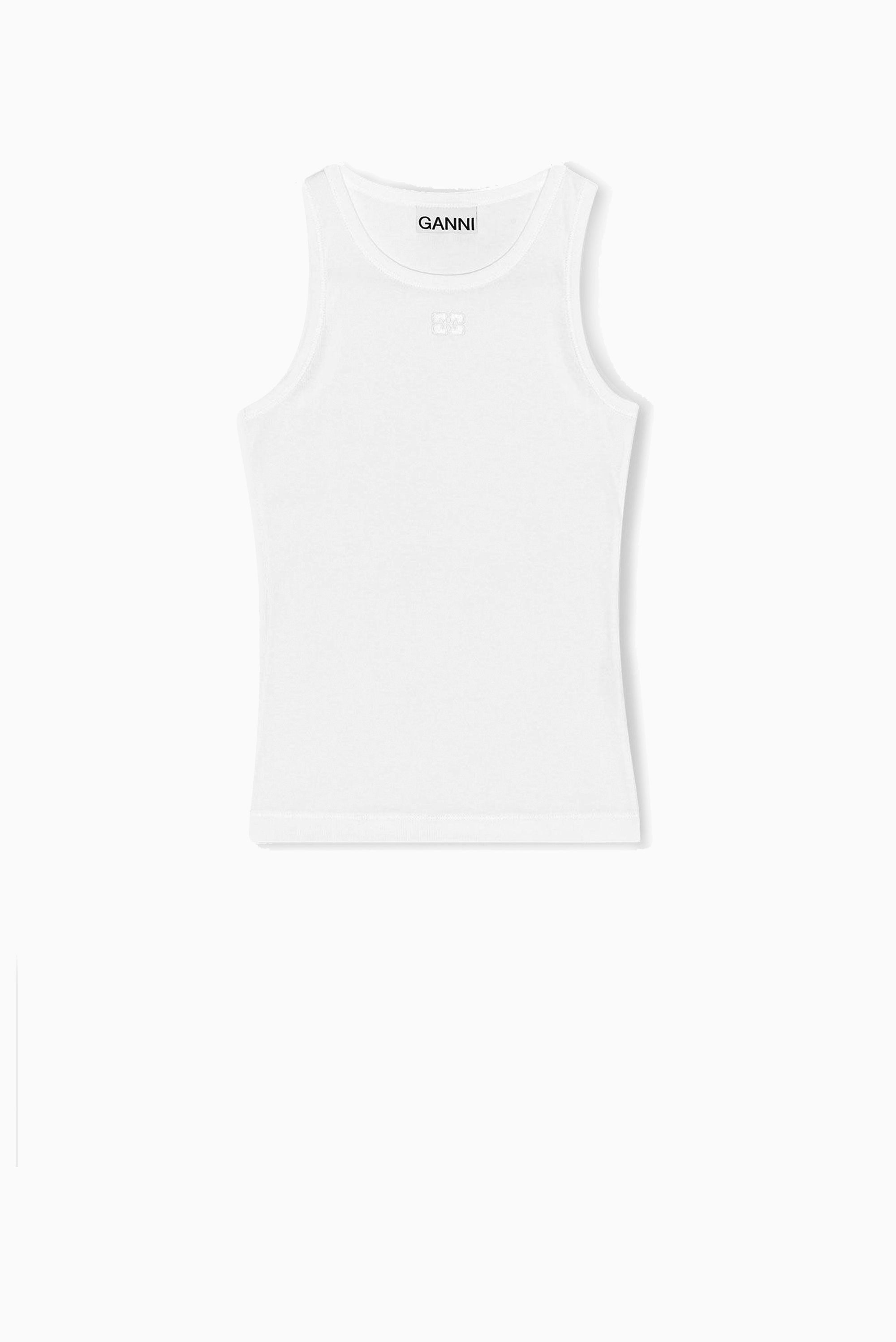 Soft Cotton Rib Tank Top - Bright White