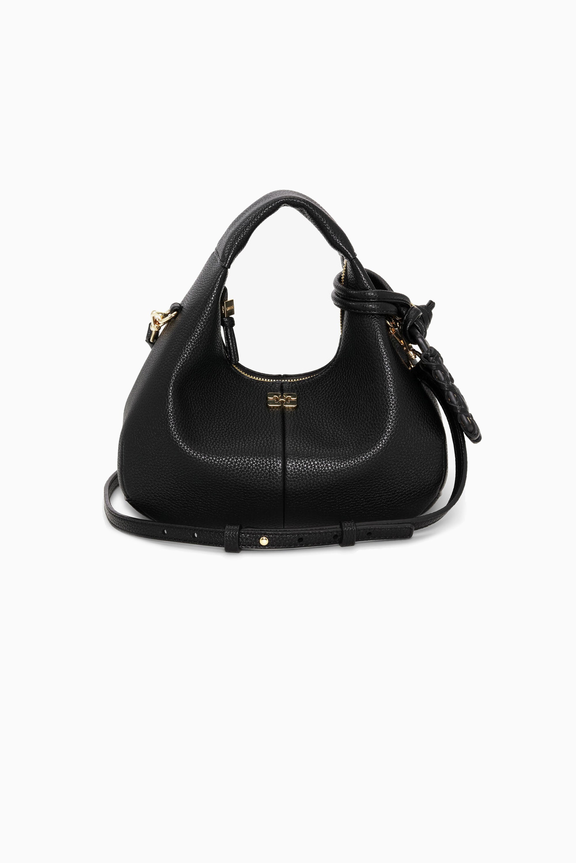 GANNI Hobo Mini Grained - Black