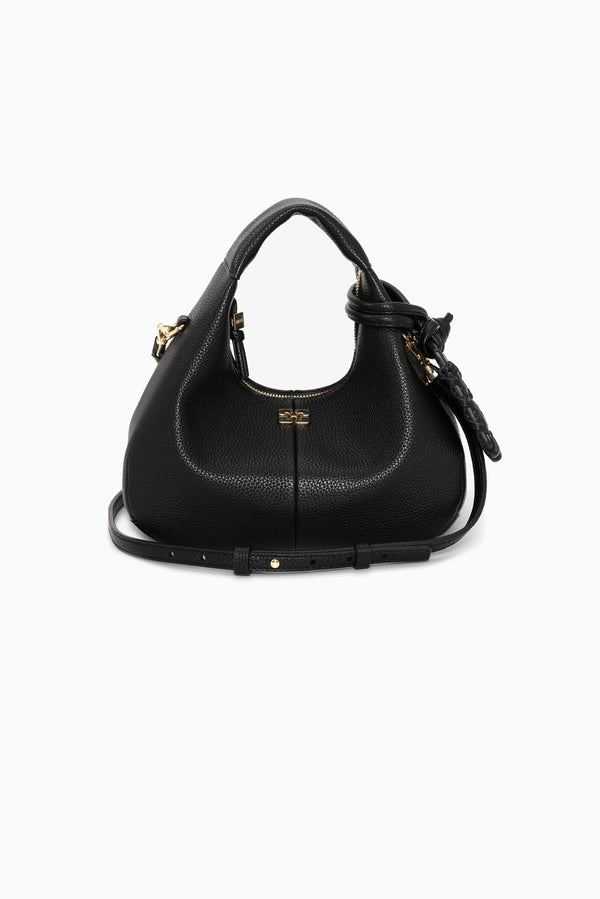 GANNI Hobo Mini Grained - Black