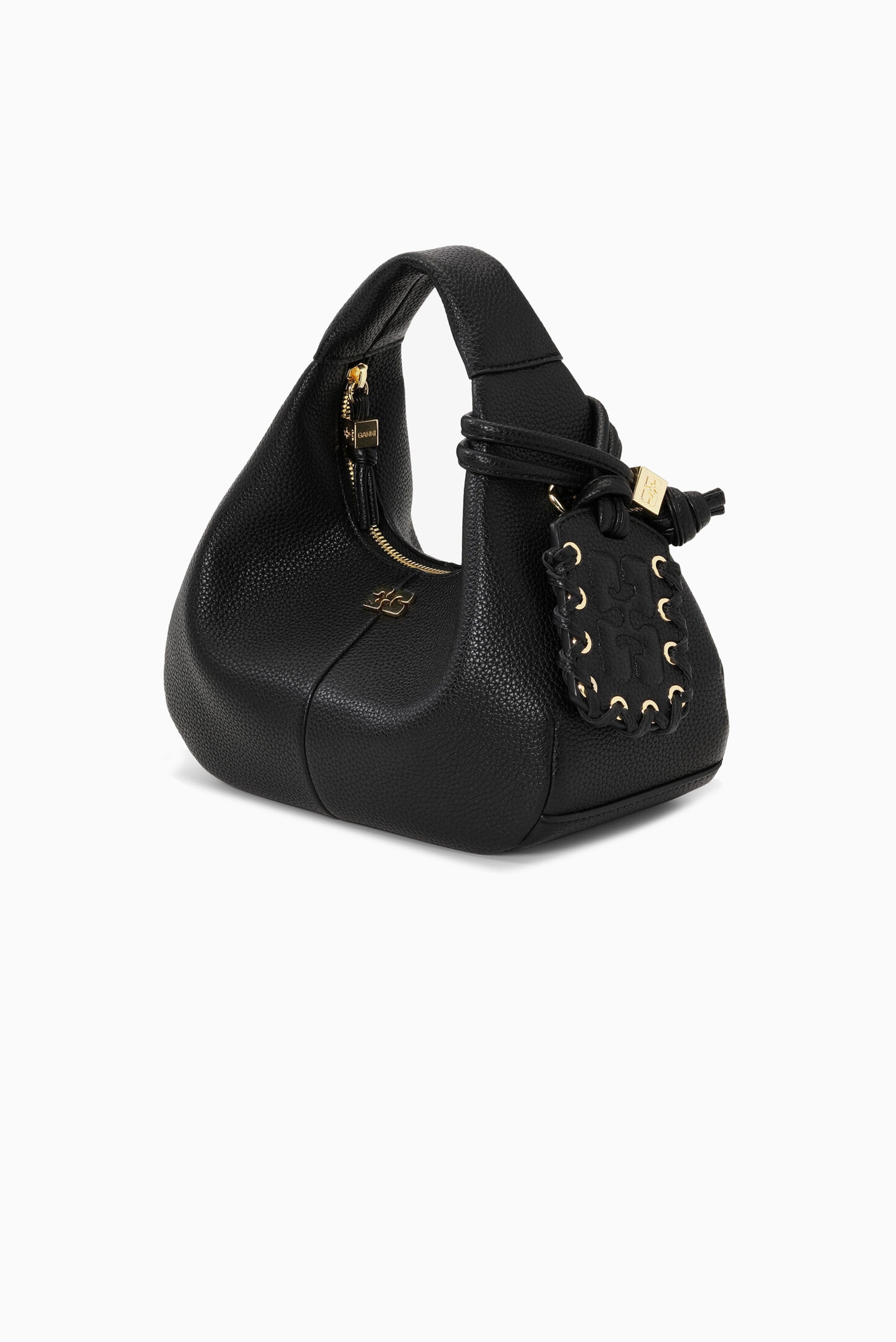 GANNI Hobo Mini Grained - Black