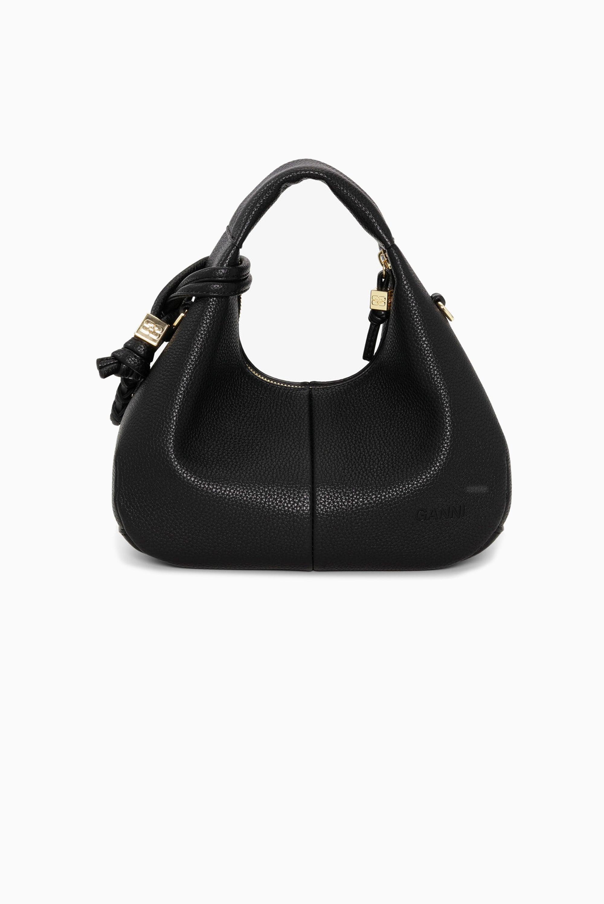 GANNI Hobo Mini Grained - Black
