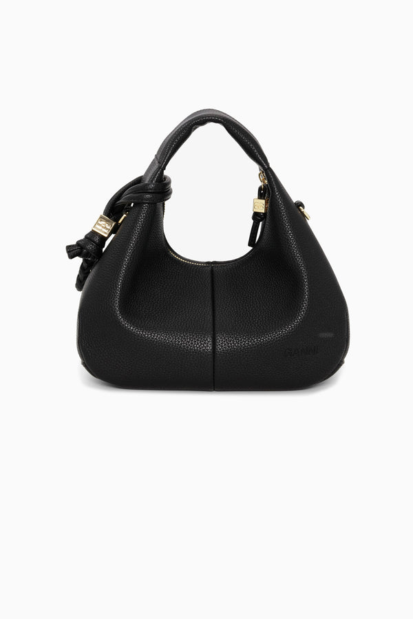 GANNI Hobo Mini Grained - Black