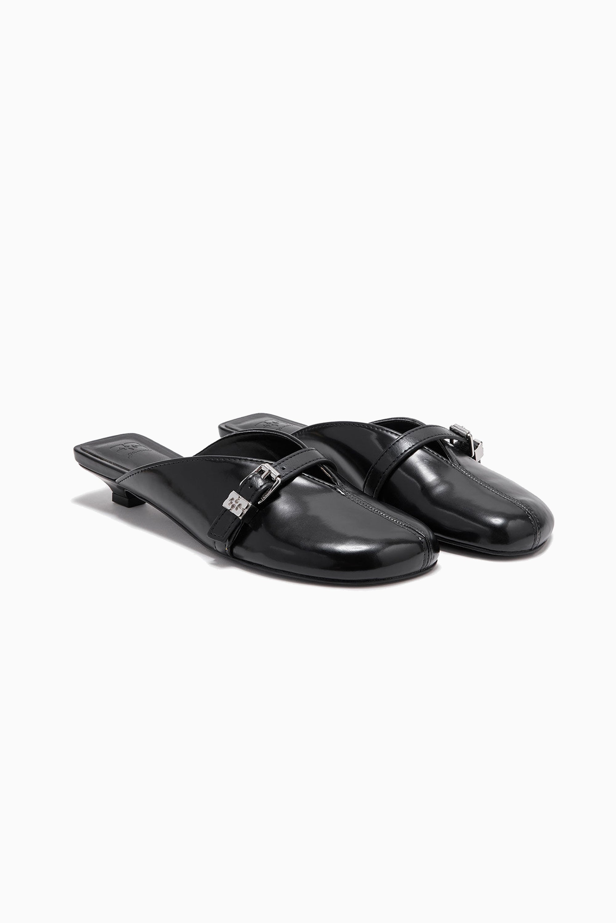 GANNI Sue Kitten Mule - Black