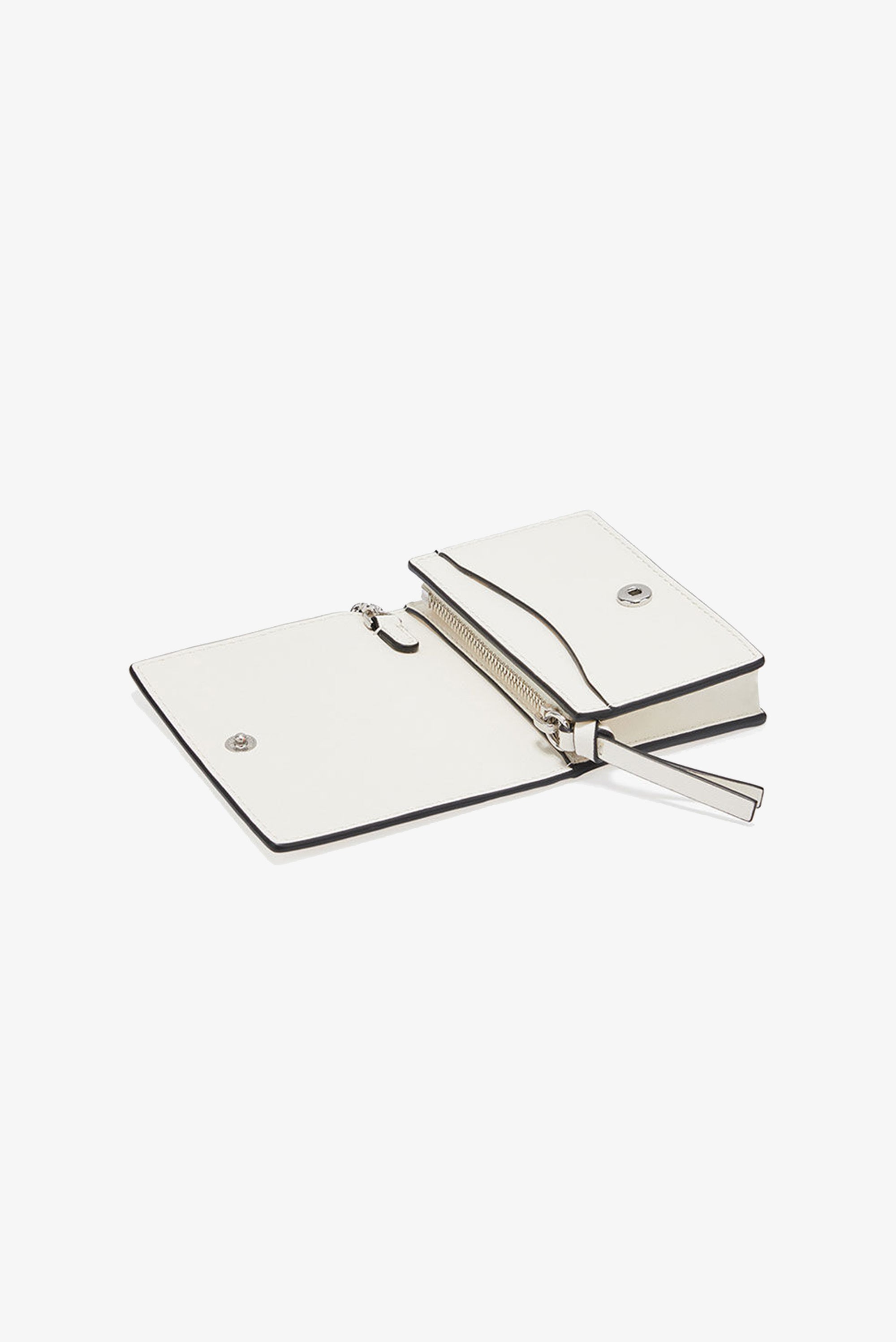GANNI Card Holder With Flap Cat Signature - Egret