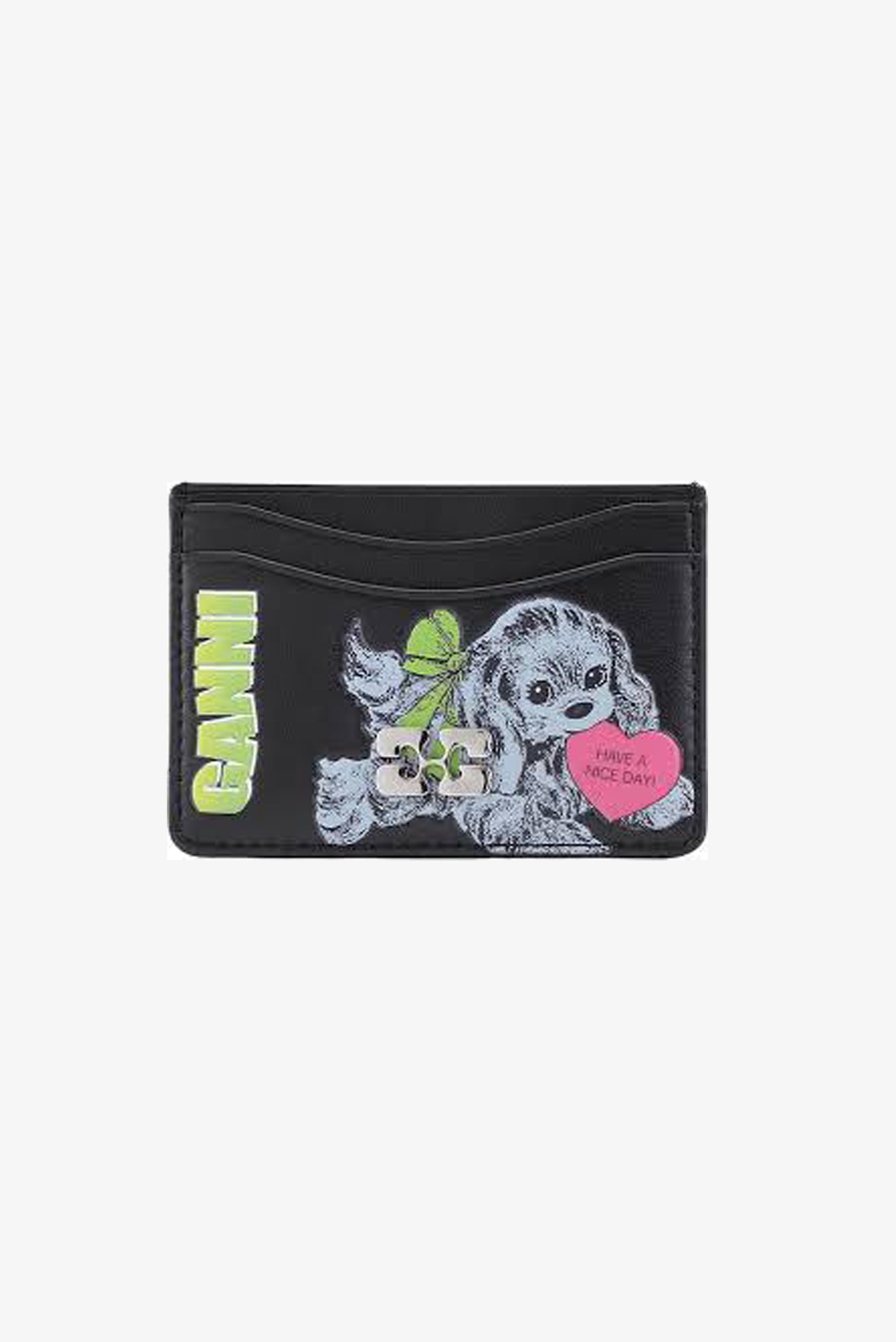 GANNI Card Holder Blue Dog - Black