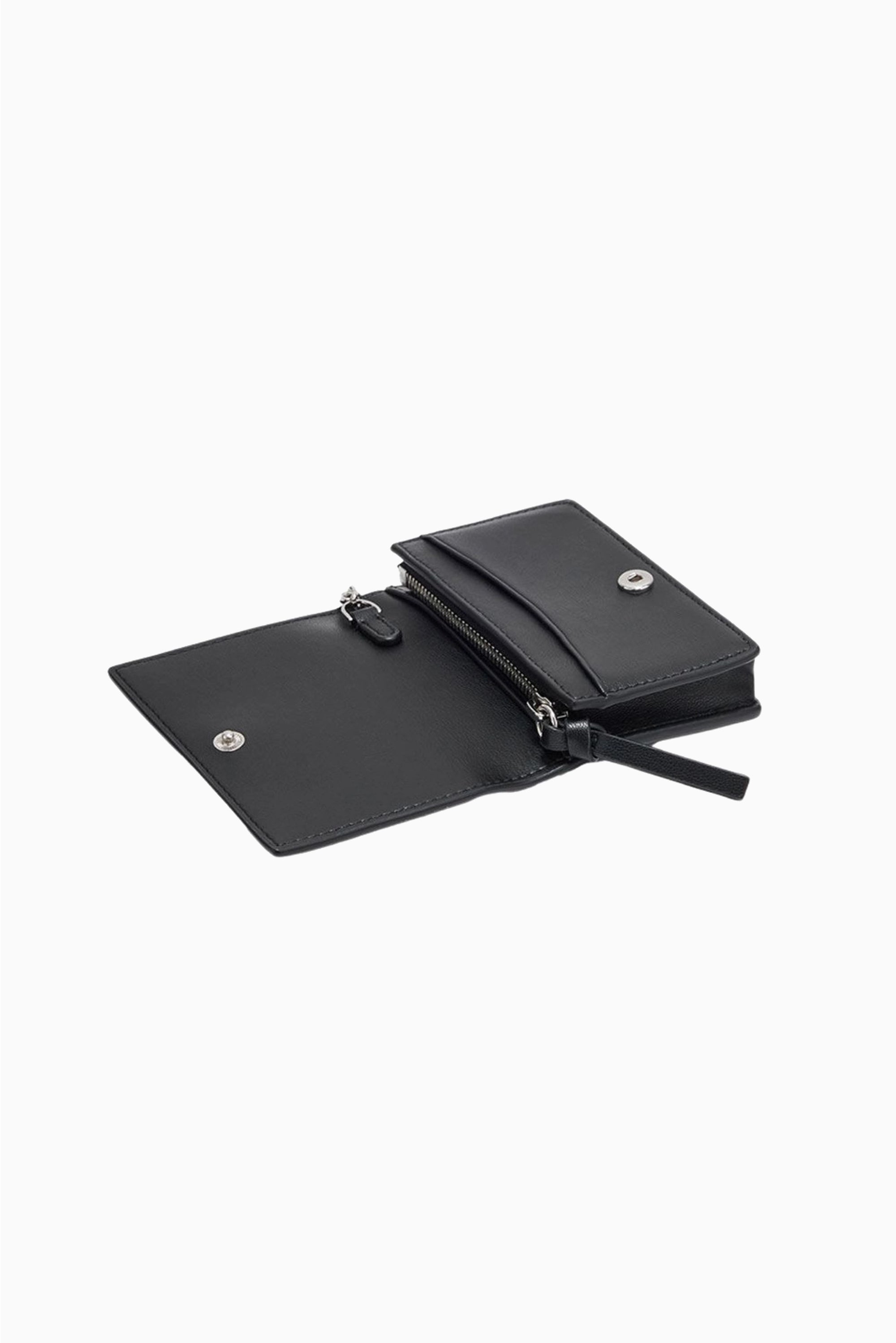 GANNI Card Holder With Flap Blue Dog - Black