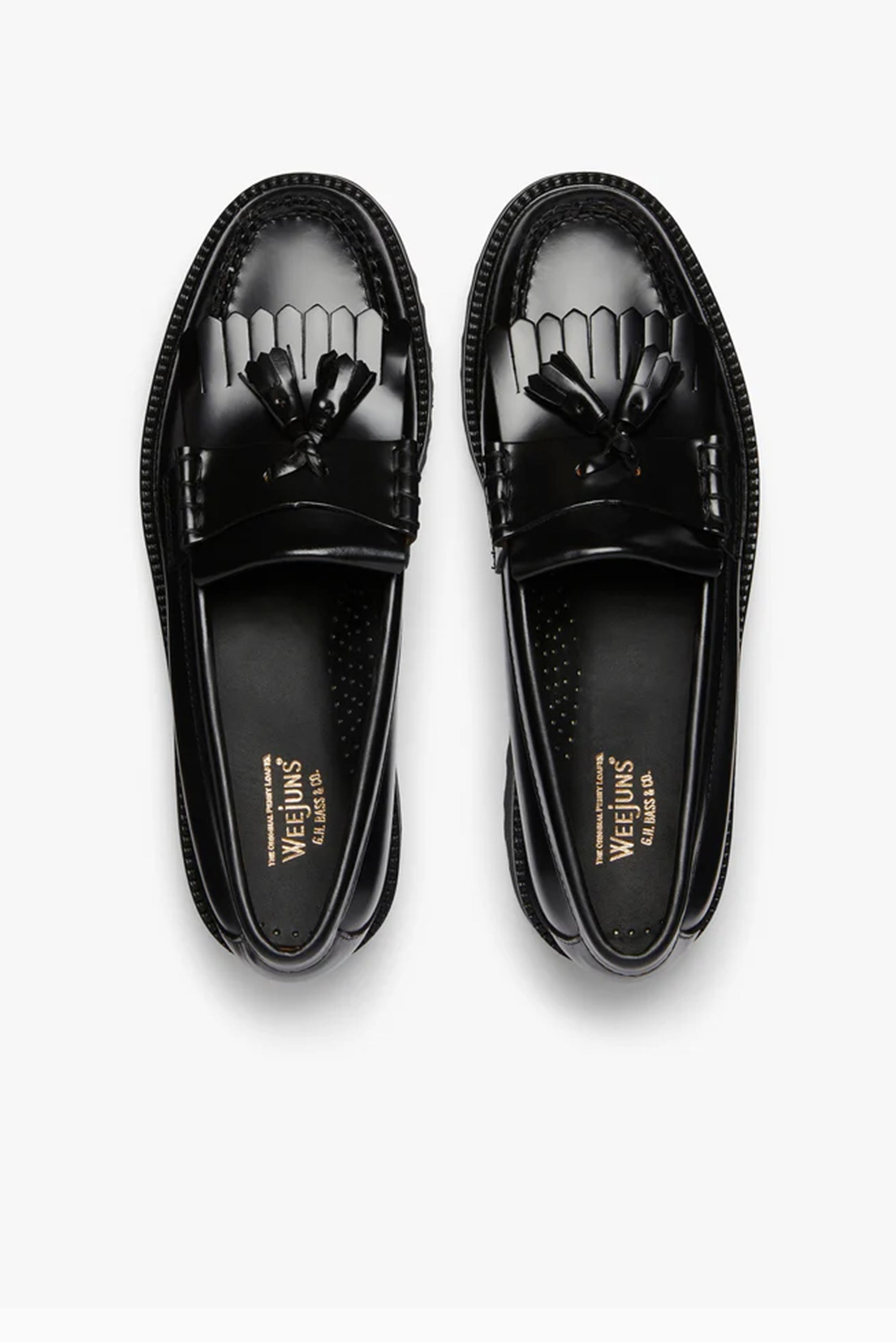 Layton II Kiltie - Black Leather