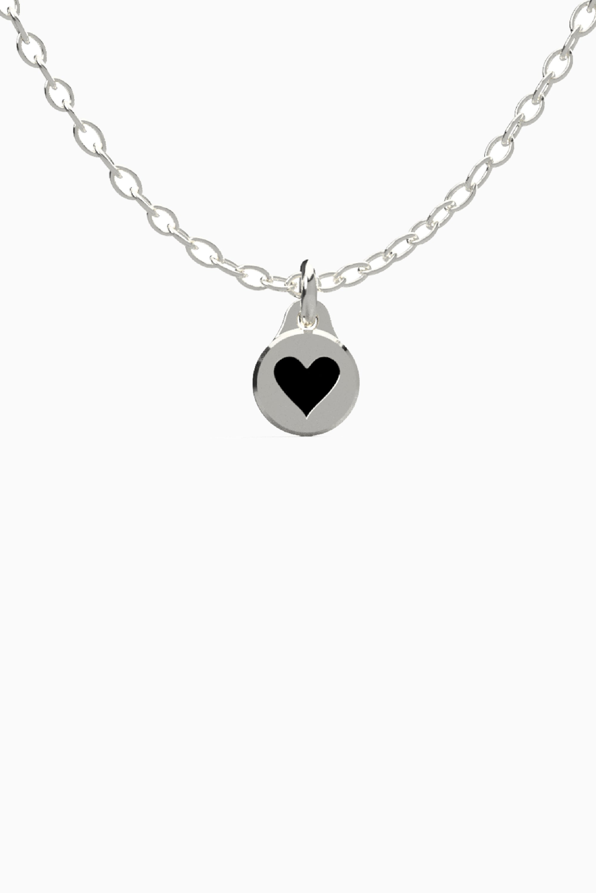 WHITE HEART Necklace - Silver