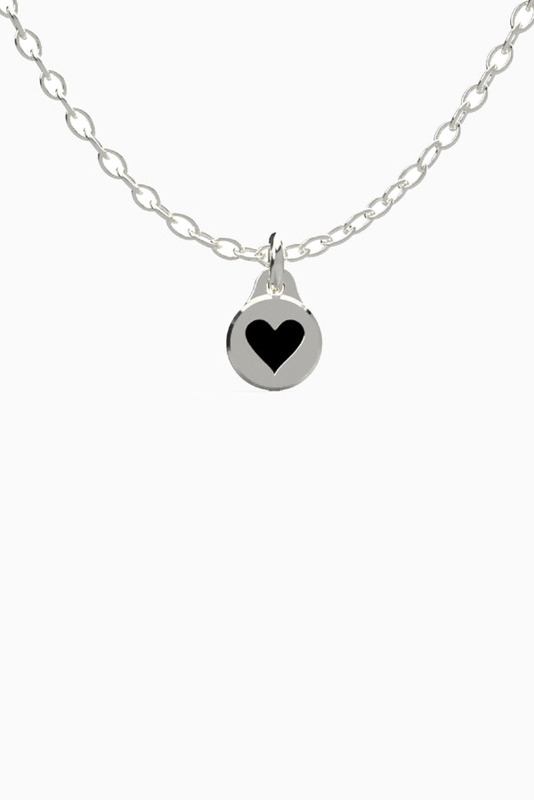 WHITE HEART Necklace - Silver