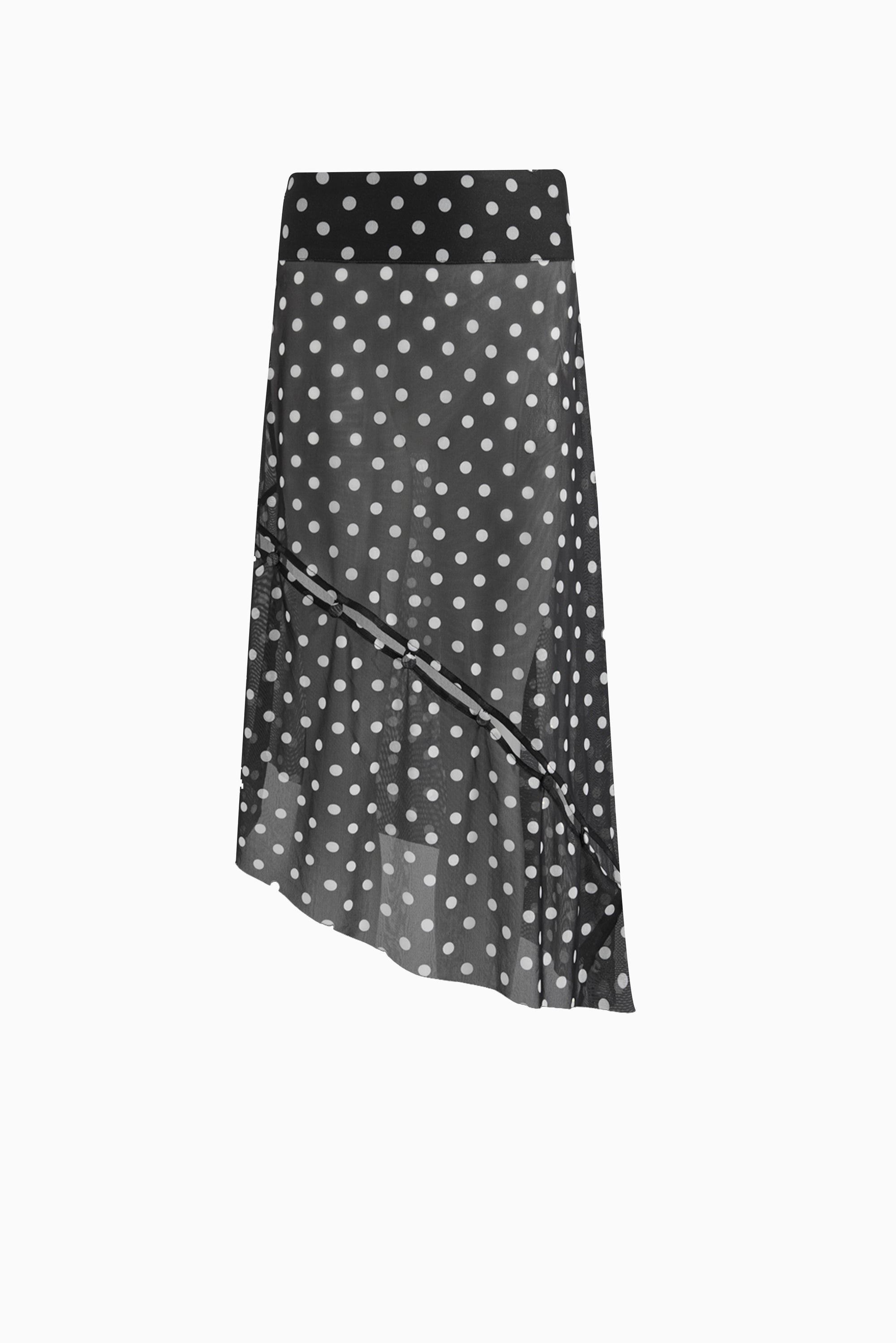 HOUSE OF SUNNY Polka Dot Mesh Skirt - Multi