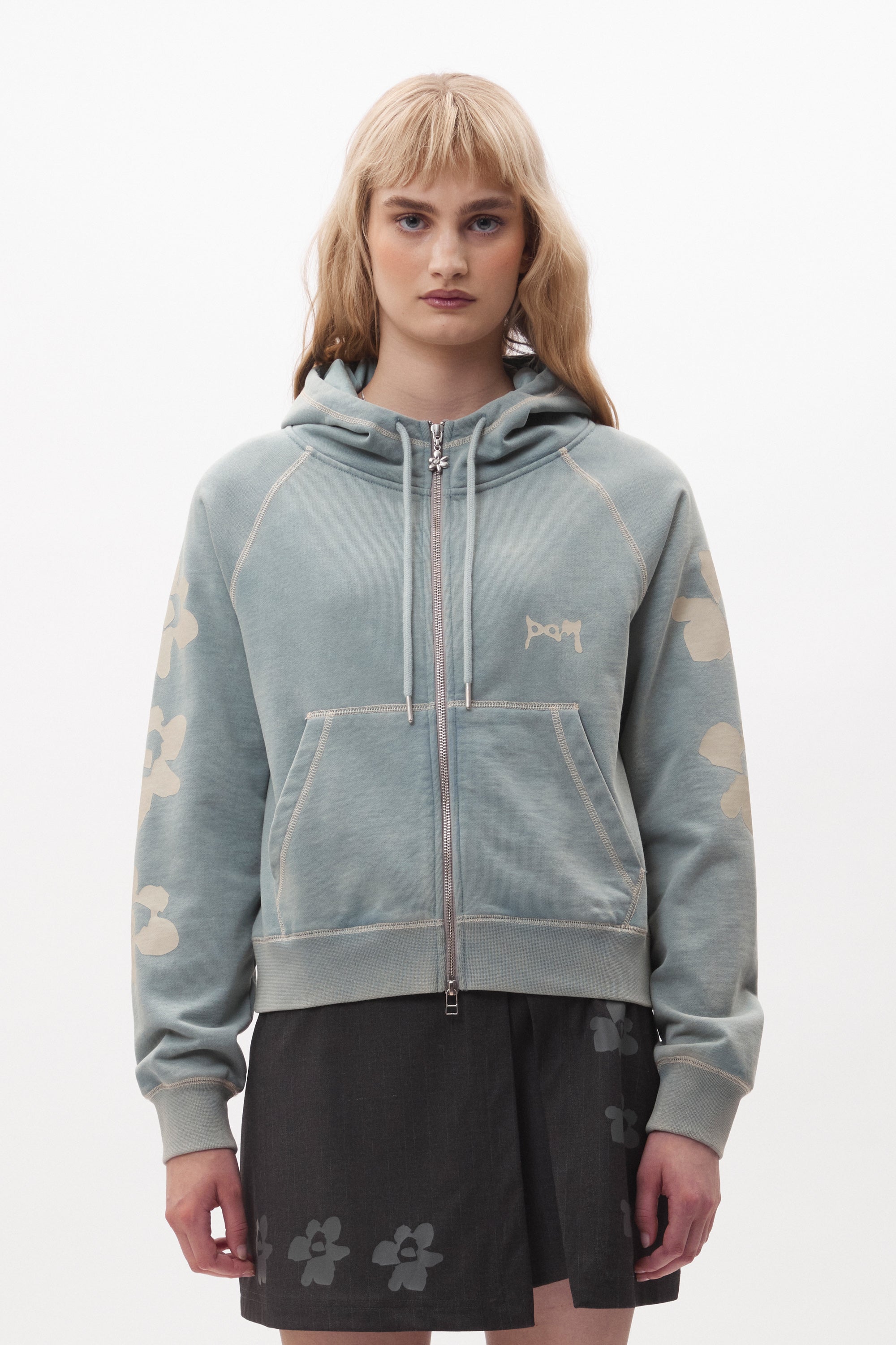 Falling Star Cropped Sweat - Duck Egg