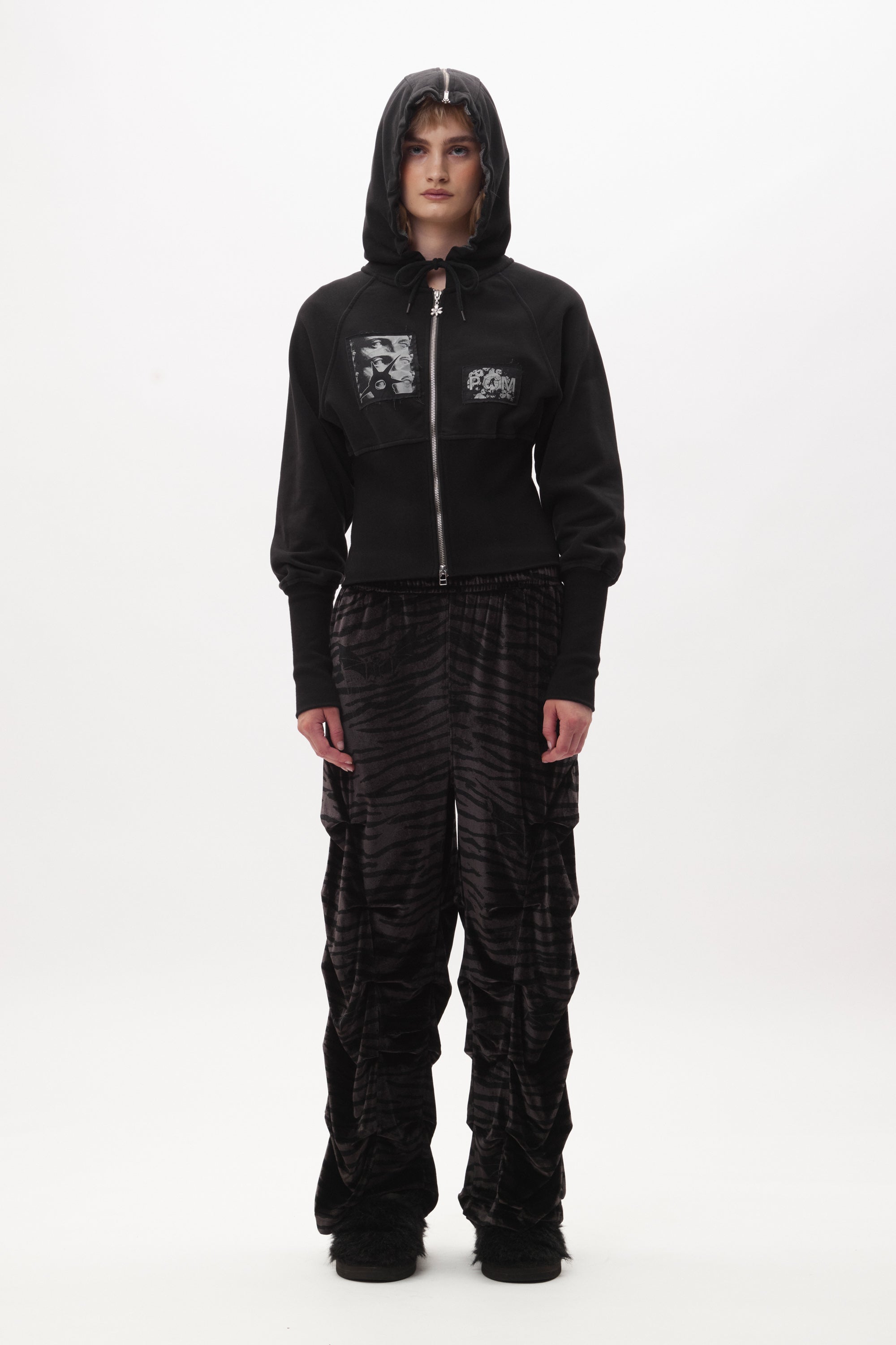 P.A.M. Message Board Hooded Zip Thru - Black