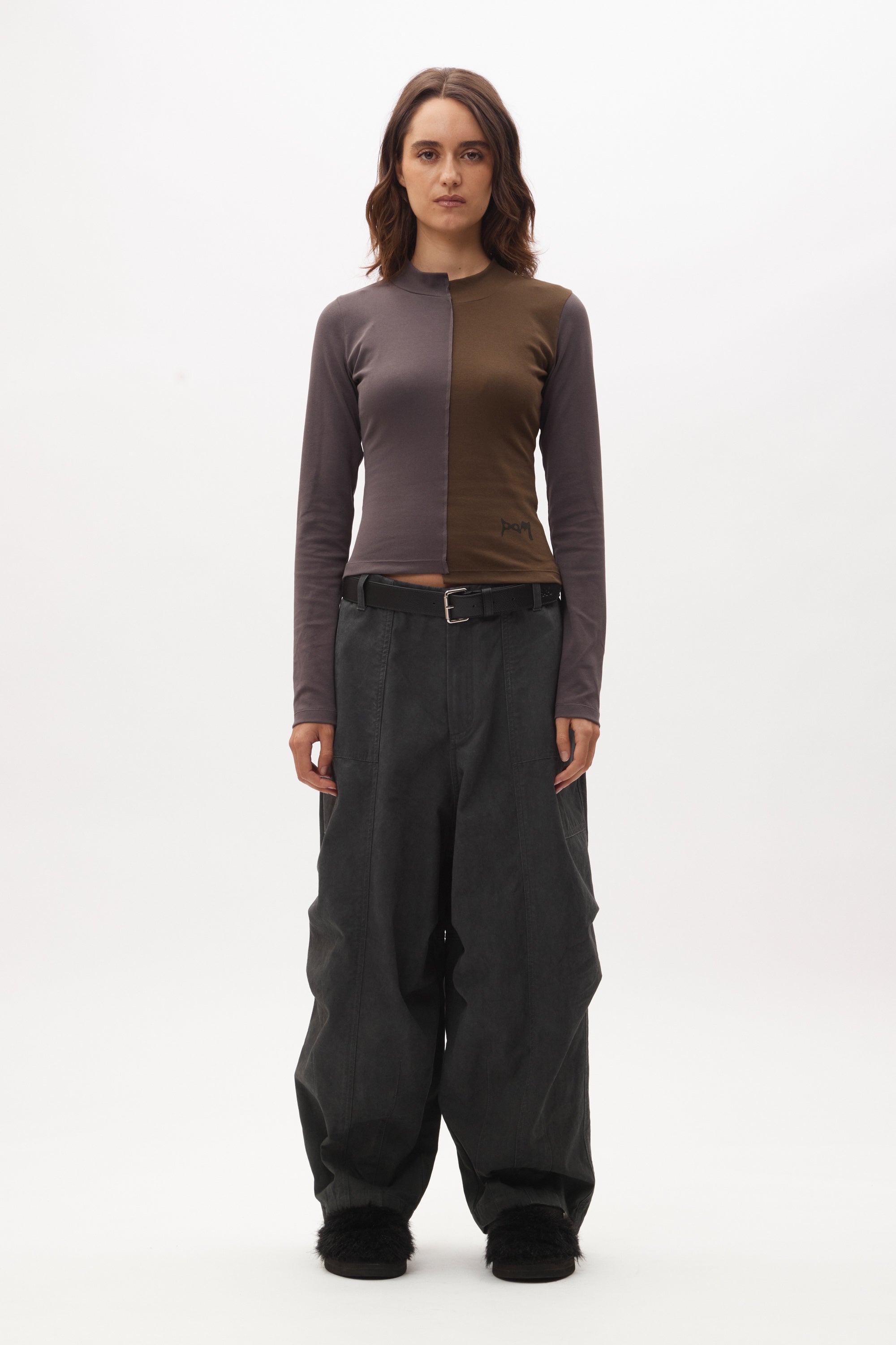 P.A.M. Slip LS Top - Green/Brown