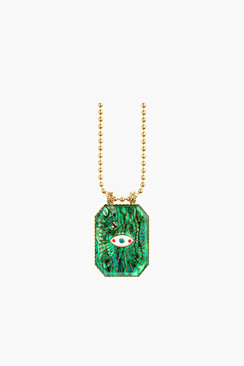 MARIE LICHTENBERG Raiz'in Scapular  Mother Of Pearl Green - 28mm