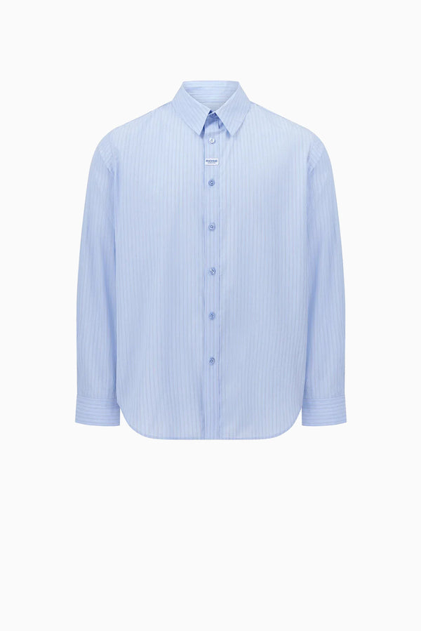 MARTINE ROSE Classic Shirt - Blue White Stripe