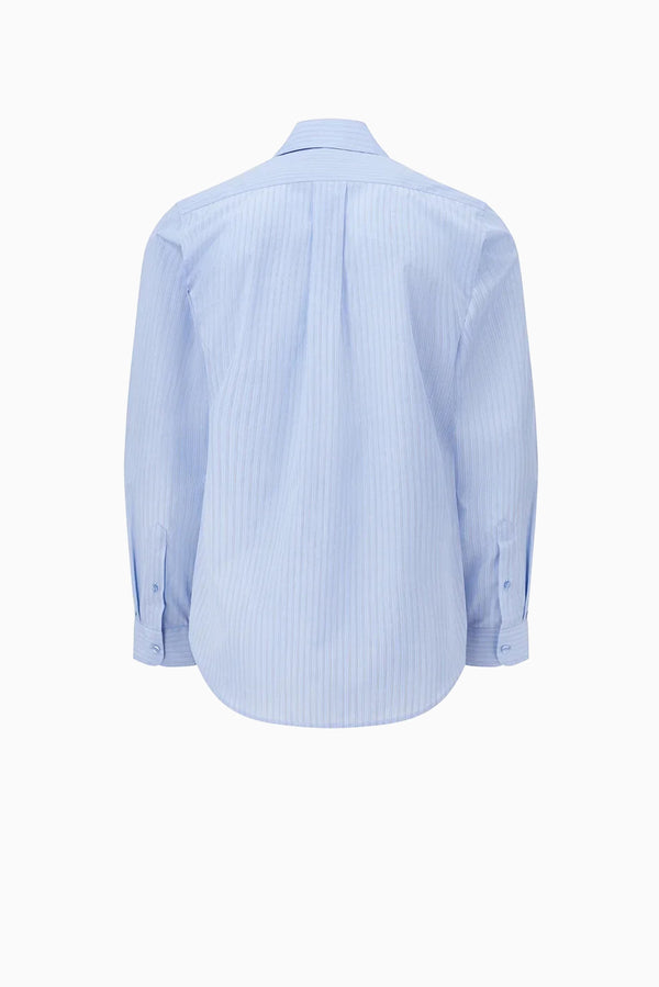 MARTINE ROSE Classic Shirt - Blue White Stripe