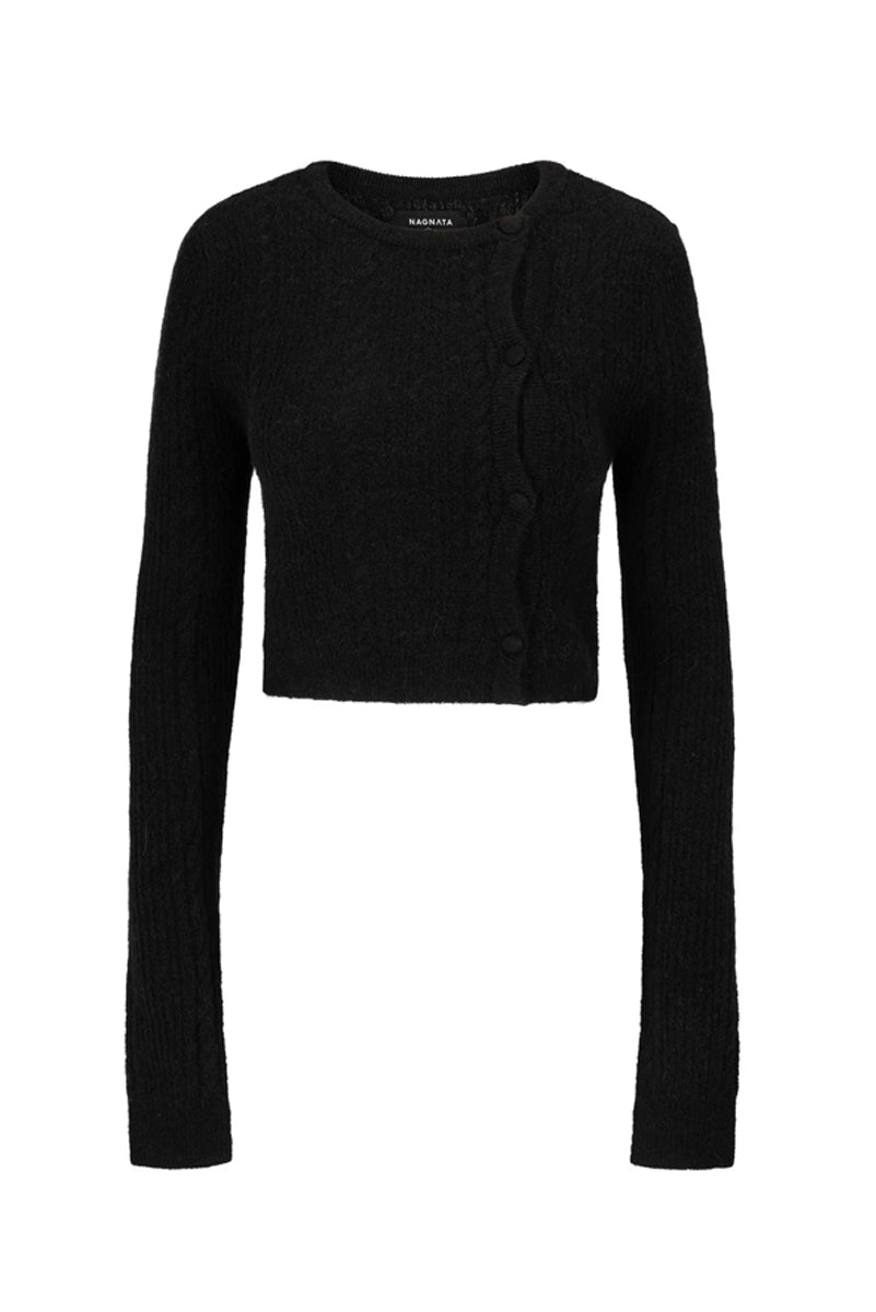 NAGNATA Cable Knit Wool - Black