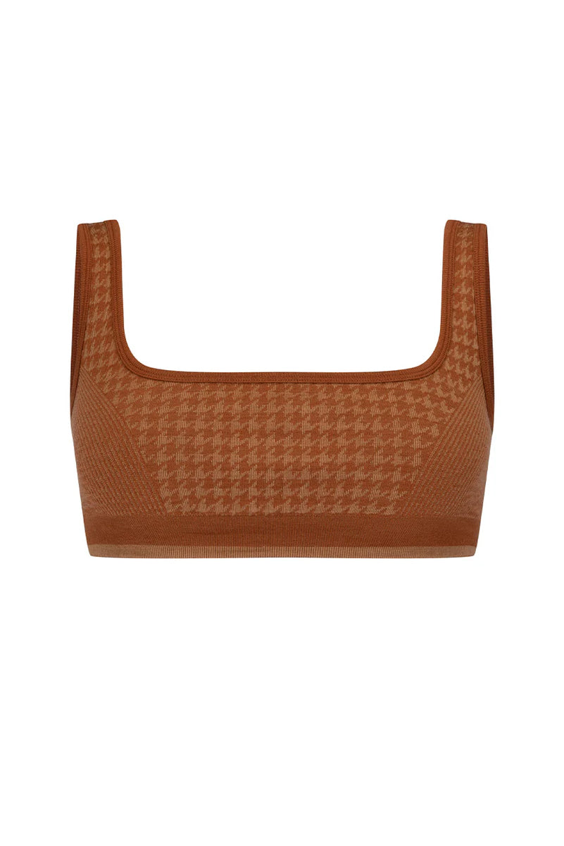 NAGNATA Houndstooth Wool Bralet - Spice