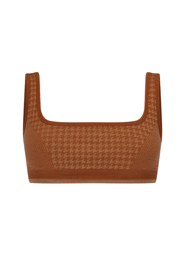 NAGNATA Houndstooth Wool Bralet - Spice
