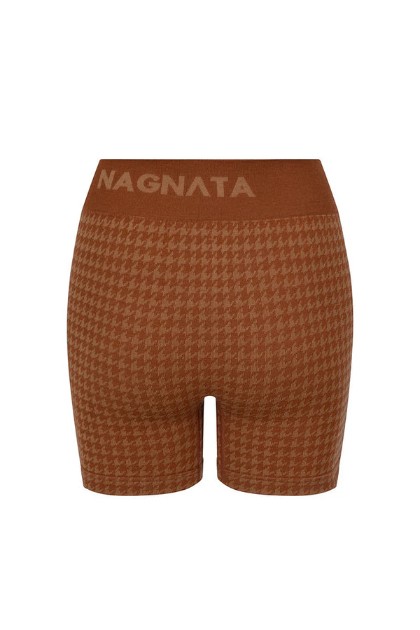 NAGNATA Houndstooth Wool Mini Short - Spice