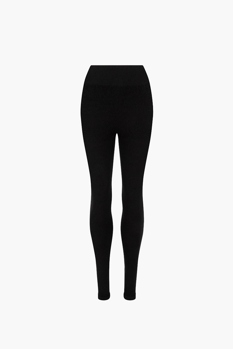 Classic Wool Rib Legging - Black