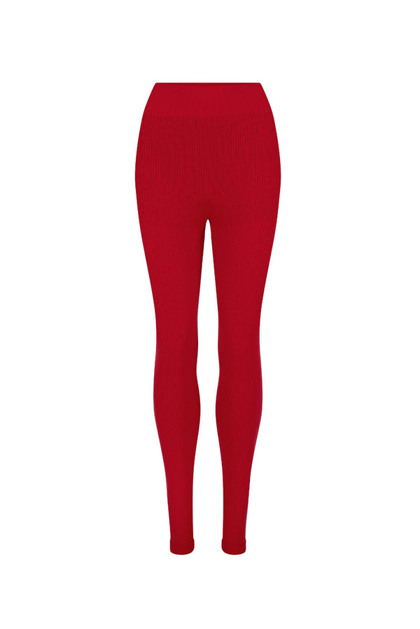 NAGNATA Classic Wool Rib Legging - Crimson