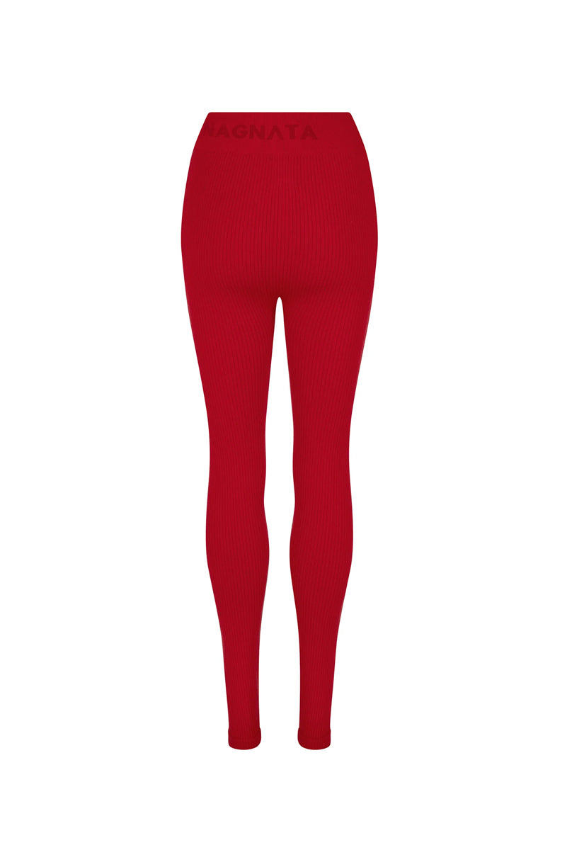 NAGNATA Classic Wool Rib Legging - Crimson
