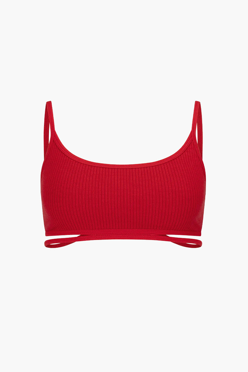 Splice Wool Bralet - Crimson