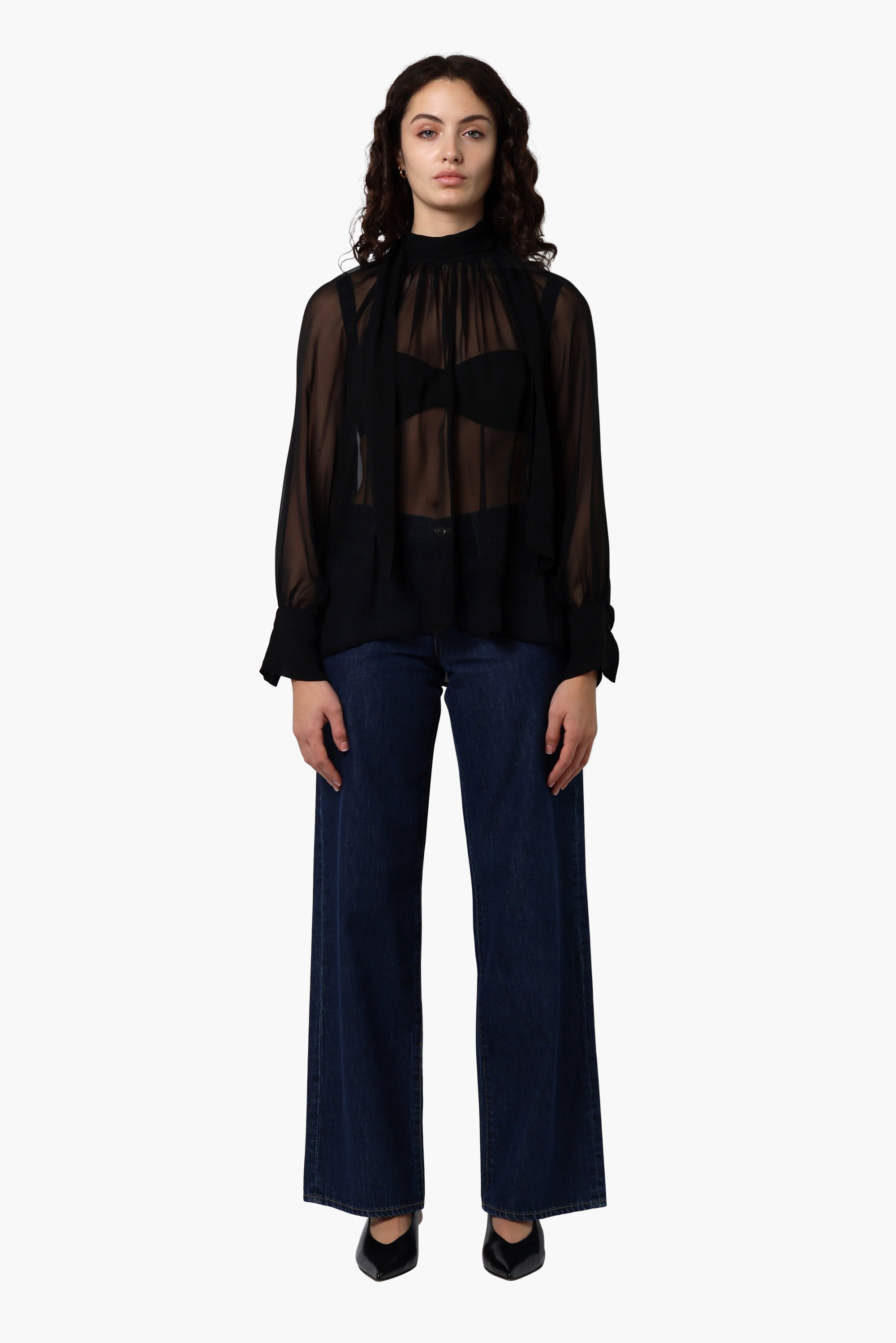 ON PARKS Camille Blouse - Black Sheer