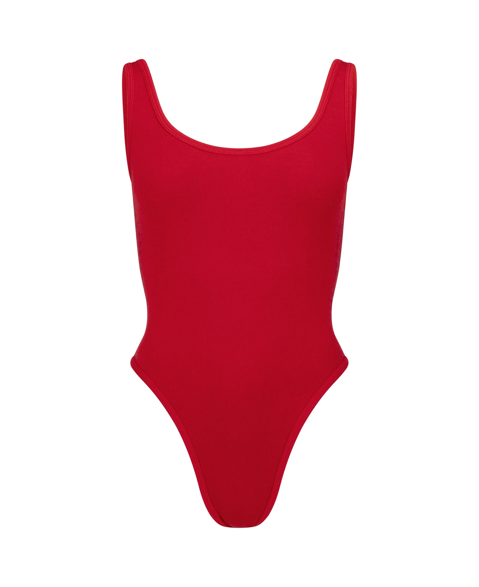 NAGNATA Houndstooth Wool Bodysuit - Crimson