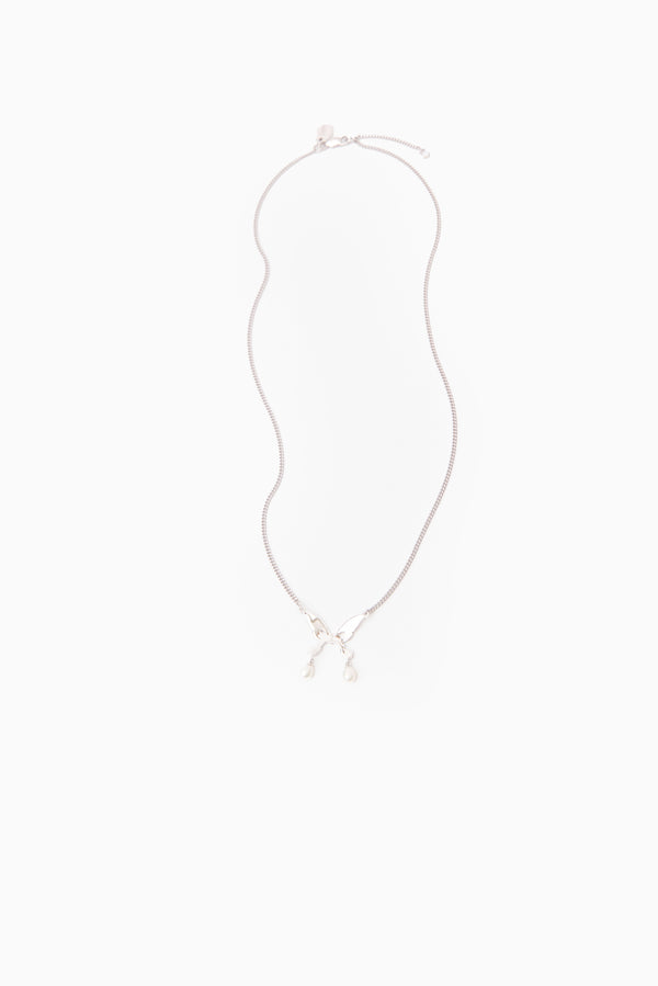 P.A.M. Pearl Drop Alien Kiss Necklace - Silver