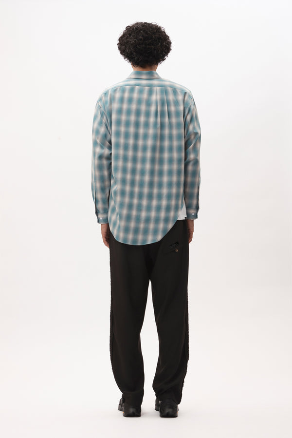 P.A.M. PSY 4 Life LS Tucked Shirt - Teal Check