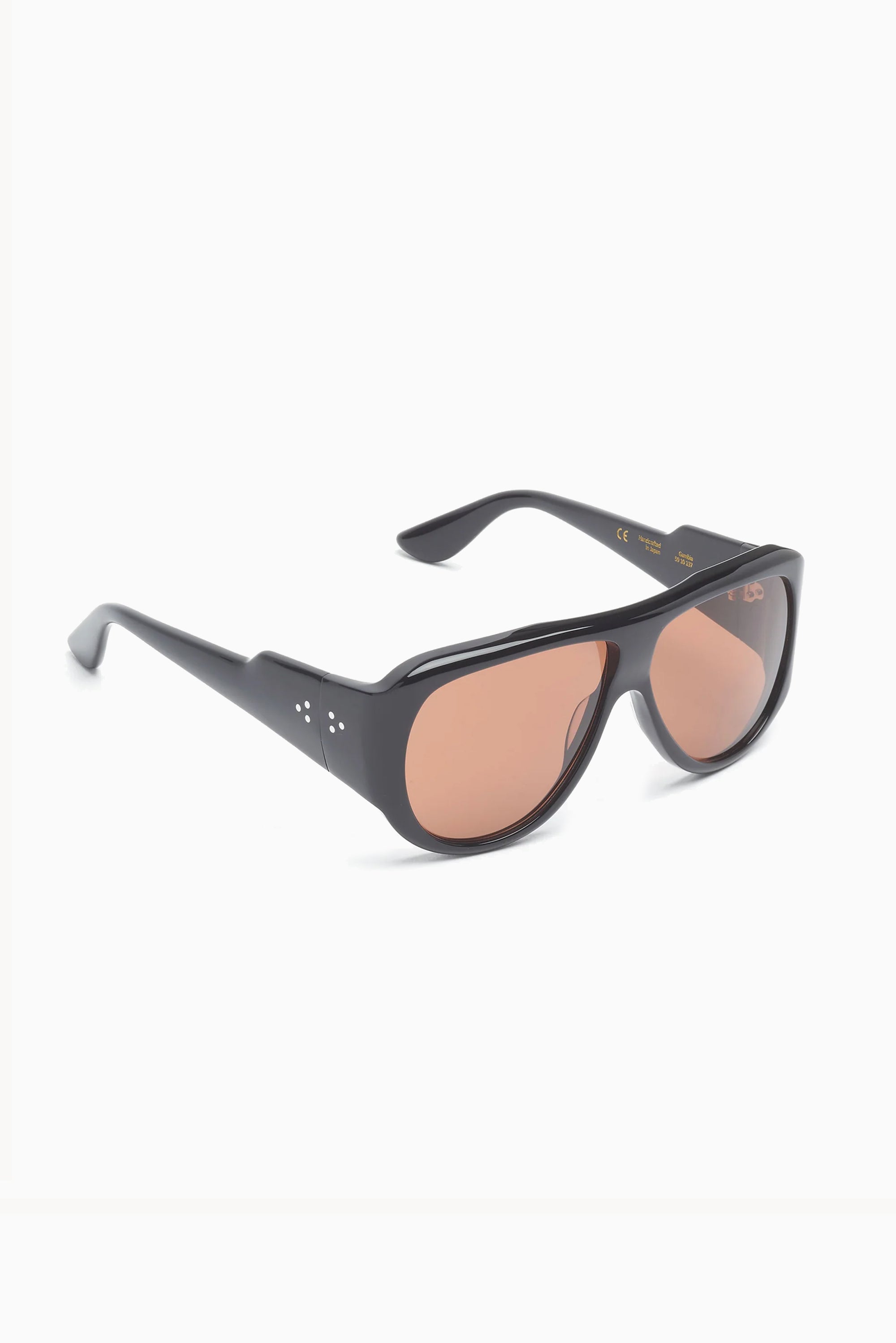 PORT TANGER Gambia Sunglasses - Black Acetate/Tobacco Lens