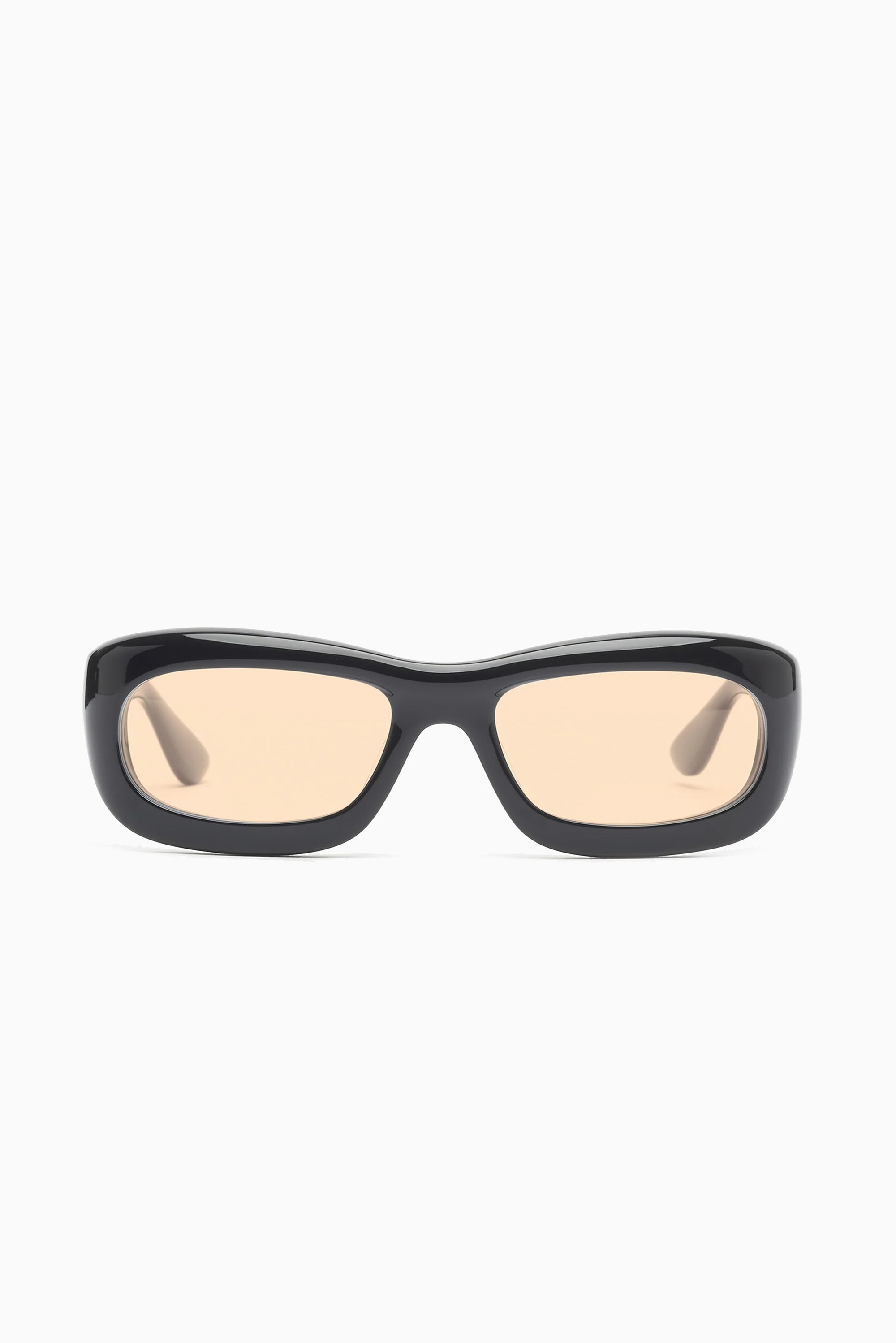PORT TANGER Ghaib Sunglasses - Black Acetate/Amber Lens