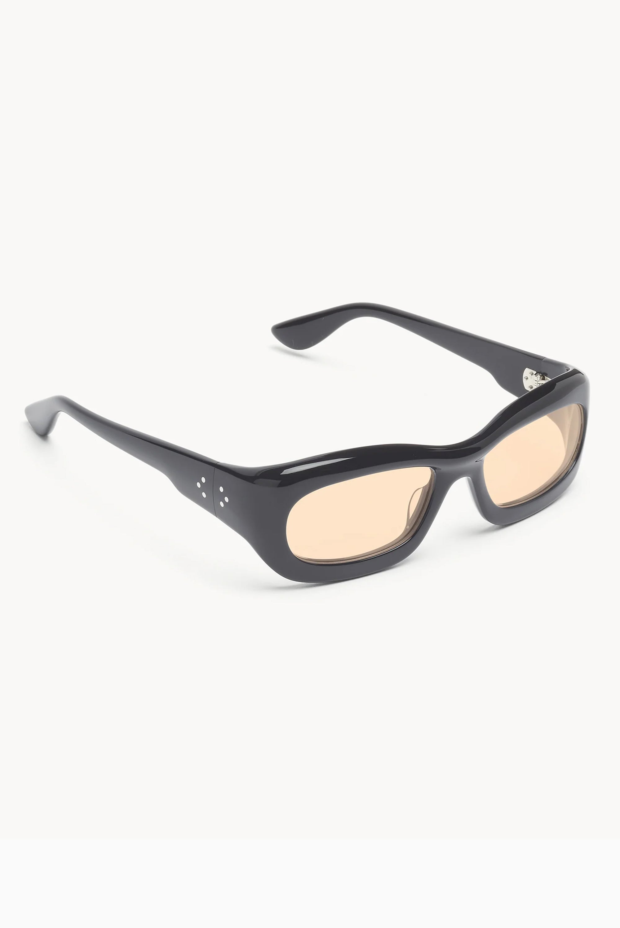 PORT TANGER Ghaib Sunglasses - Black Acetate/Amber Lens