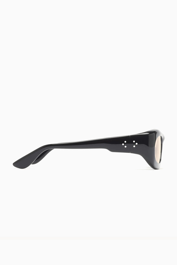 PORT TANGER Ghaib Sunglasses - Black Acetate/Amber Lens
