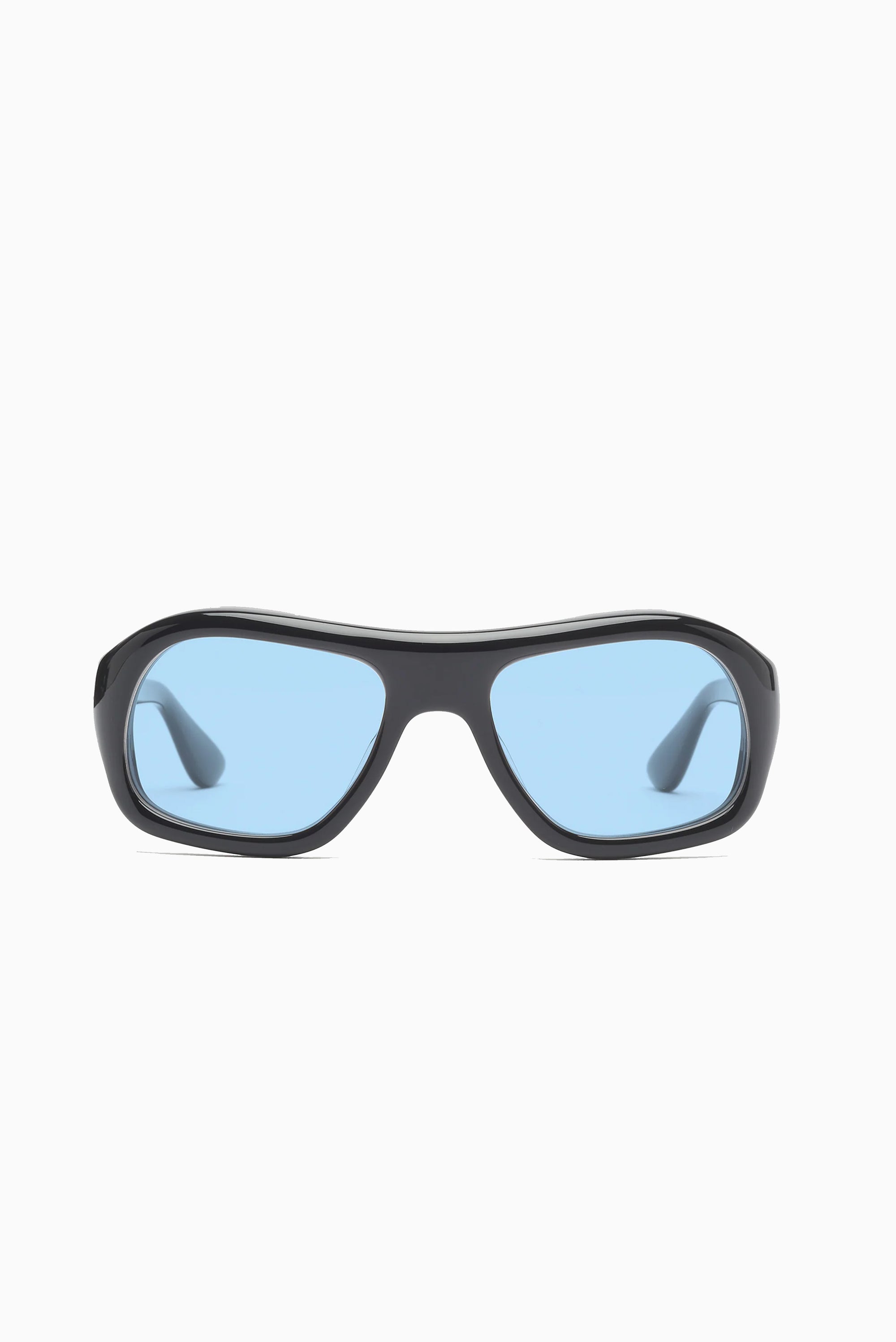 PORT TANGER Gray Sunglasses - Black Acetate/Rif Blue Lens