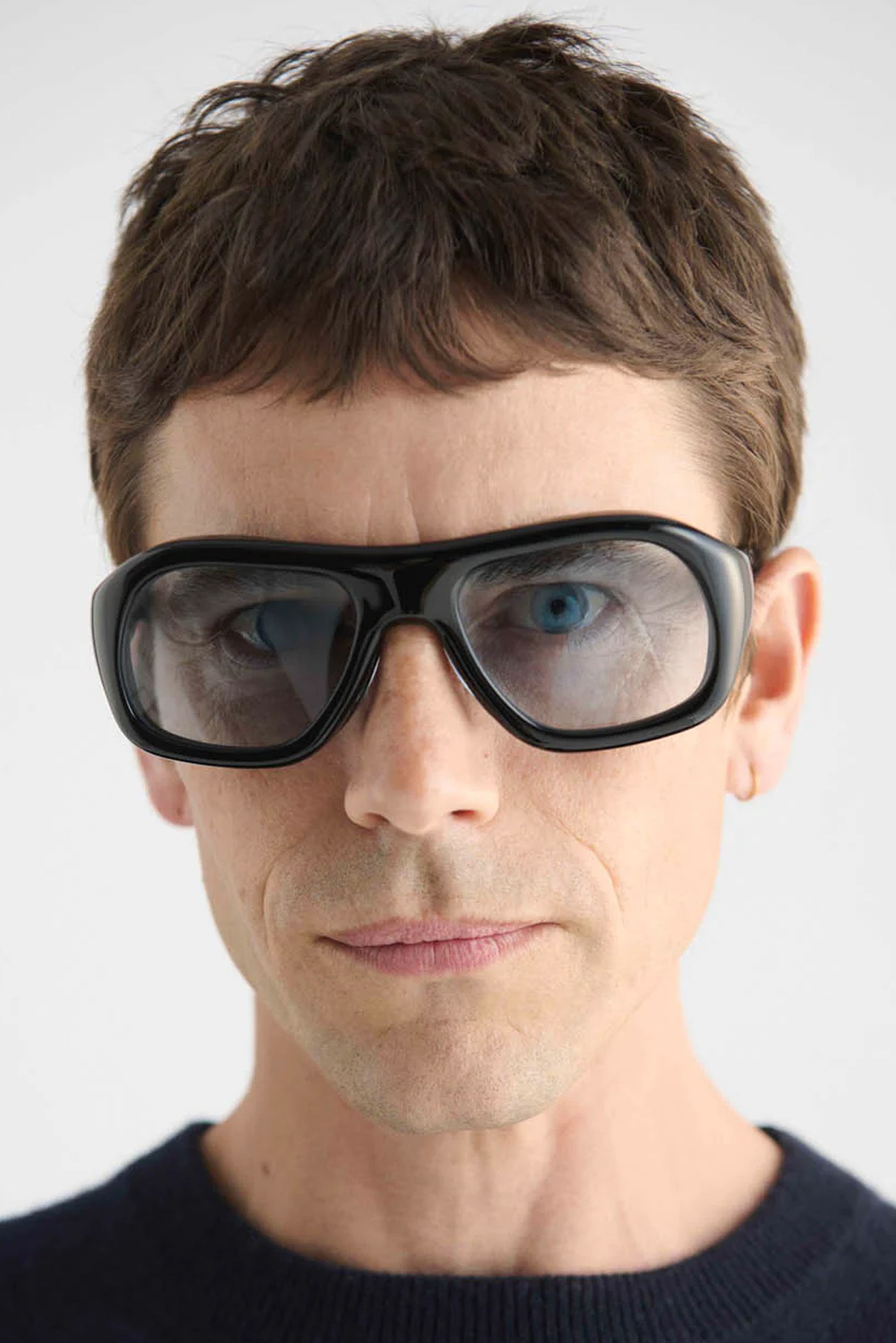 PORT TANGER Gray Sunglasses - Black Acetate/Rif Blue Lens