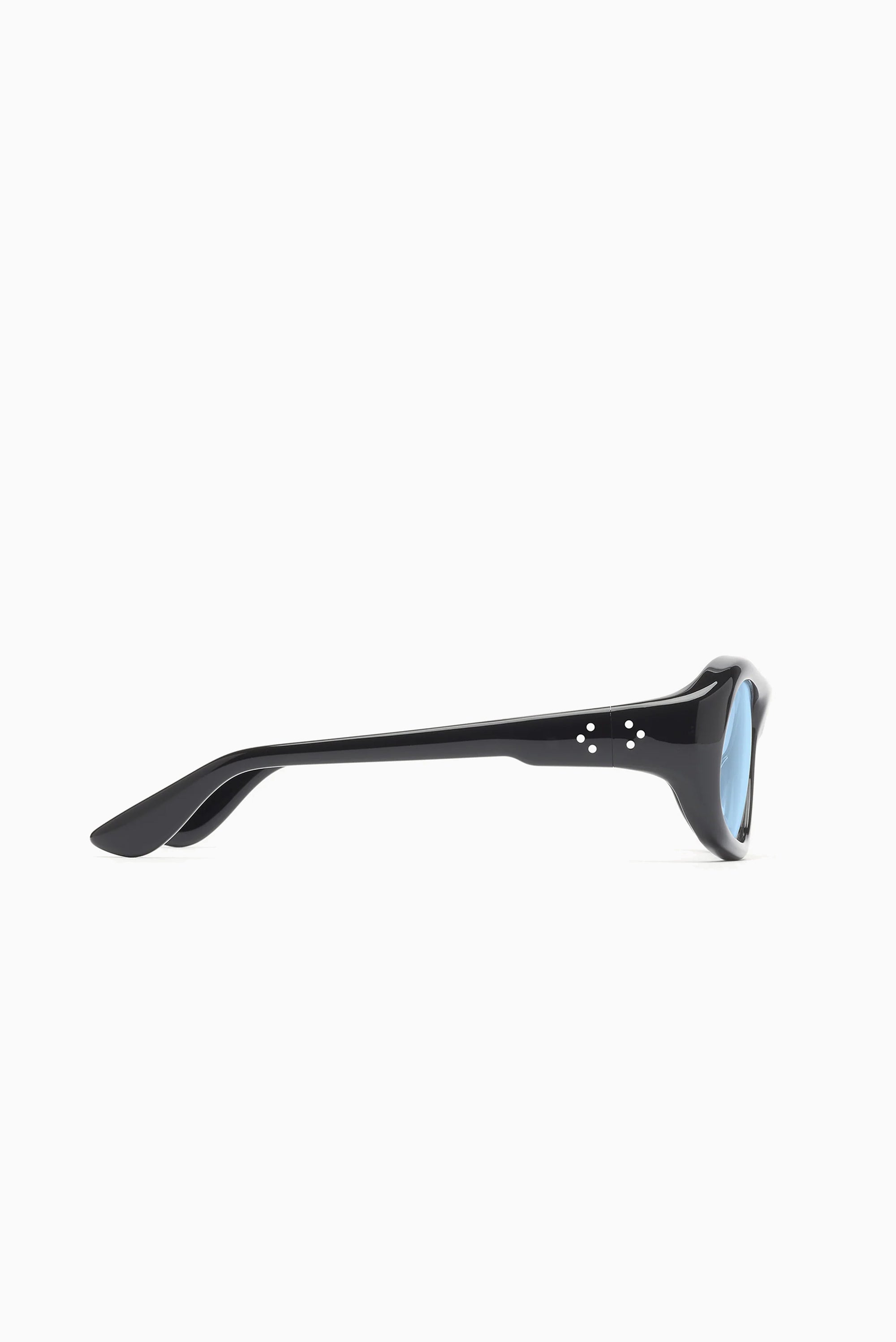 PORT TANGER Gray Sunglasses - Black Acetate/Rif Blue Lens