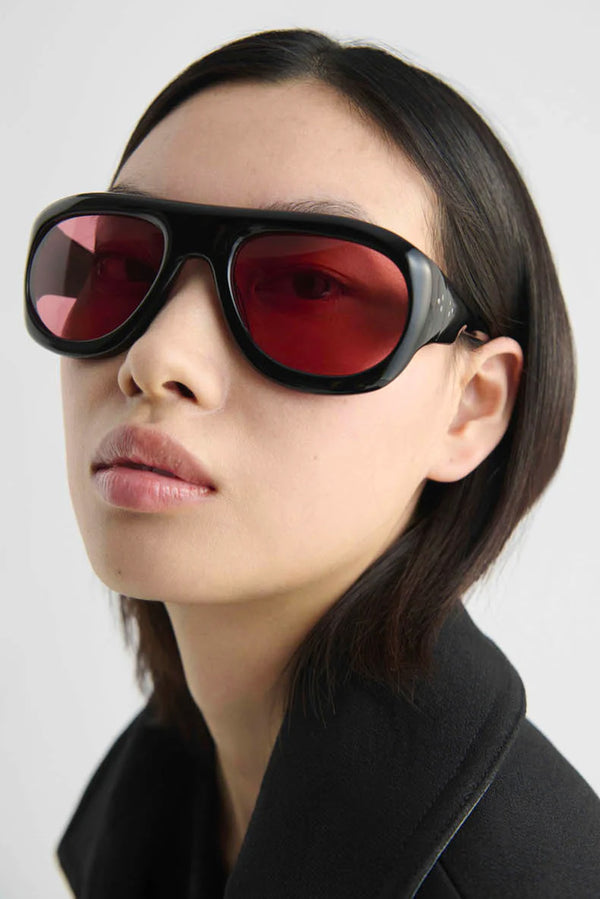 PORT TANGER Zia Sunglasses - Black Acetate/Wardi Lens